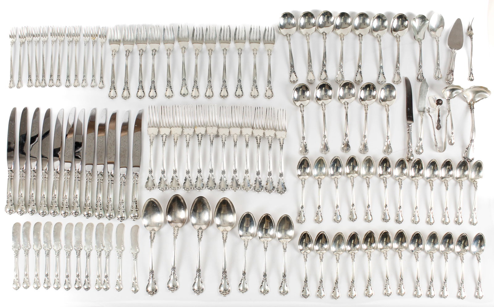 Gorham Sterling Silver Flatware Service, Chantilly Pattern, 112 Pieces (1 of 4)
