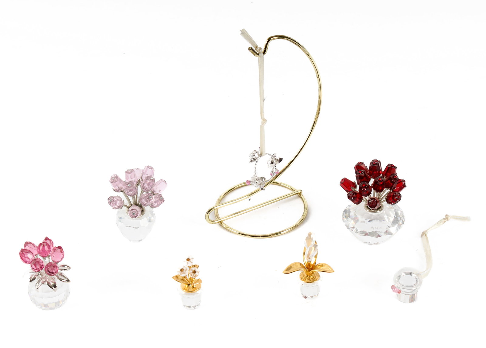 Group of Swarovski Crystal Flower Figurines (1 of 9)