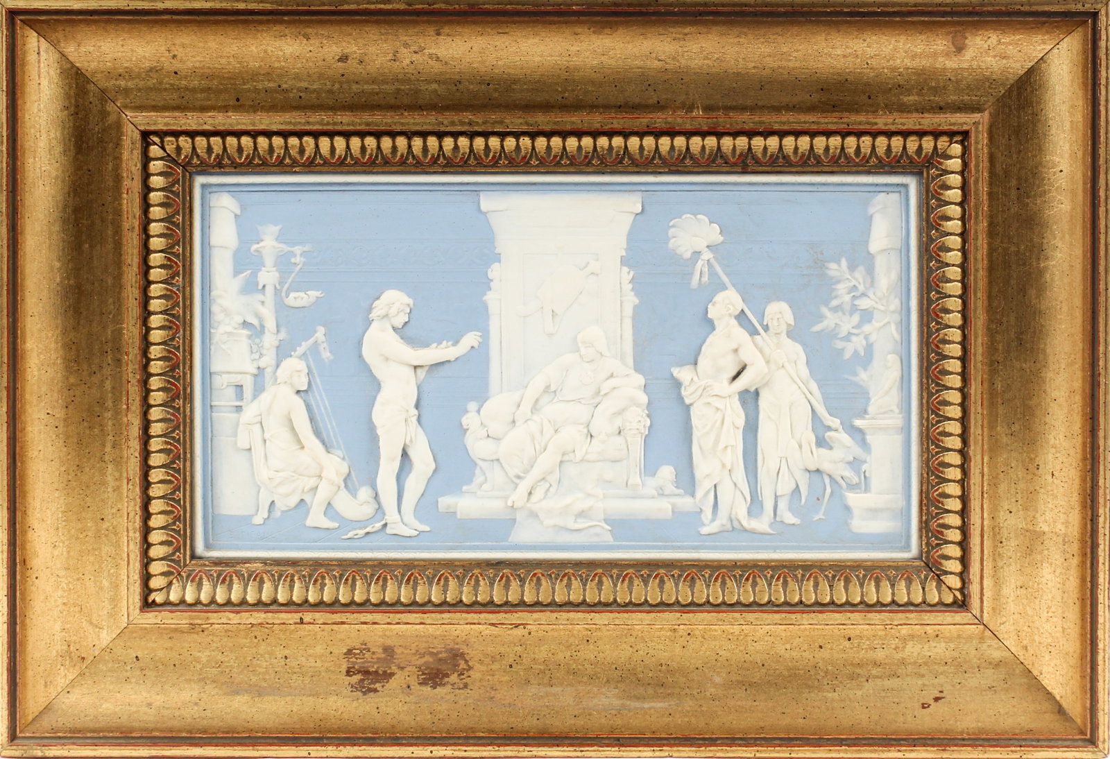 English Jasperware Style Neoclassical Cameo Plaque After Emile Louis Picault (1 of 8)