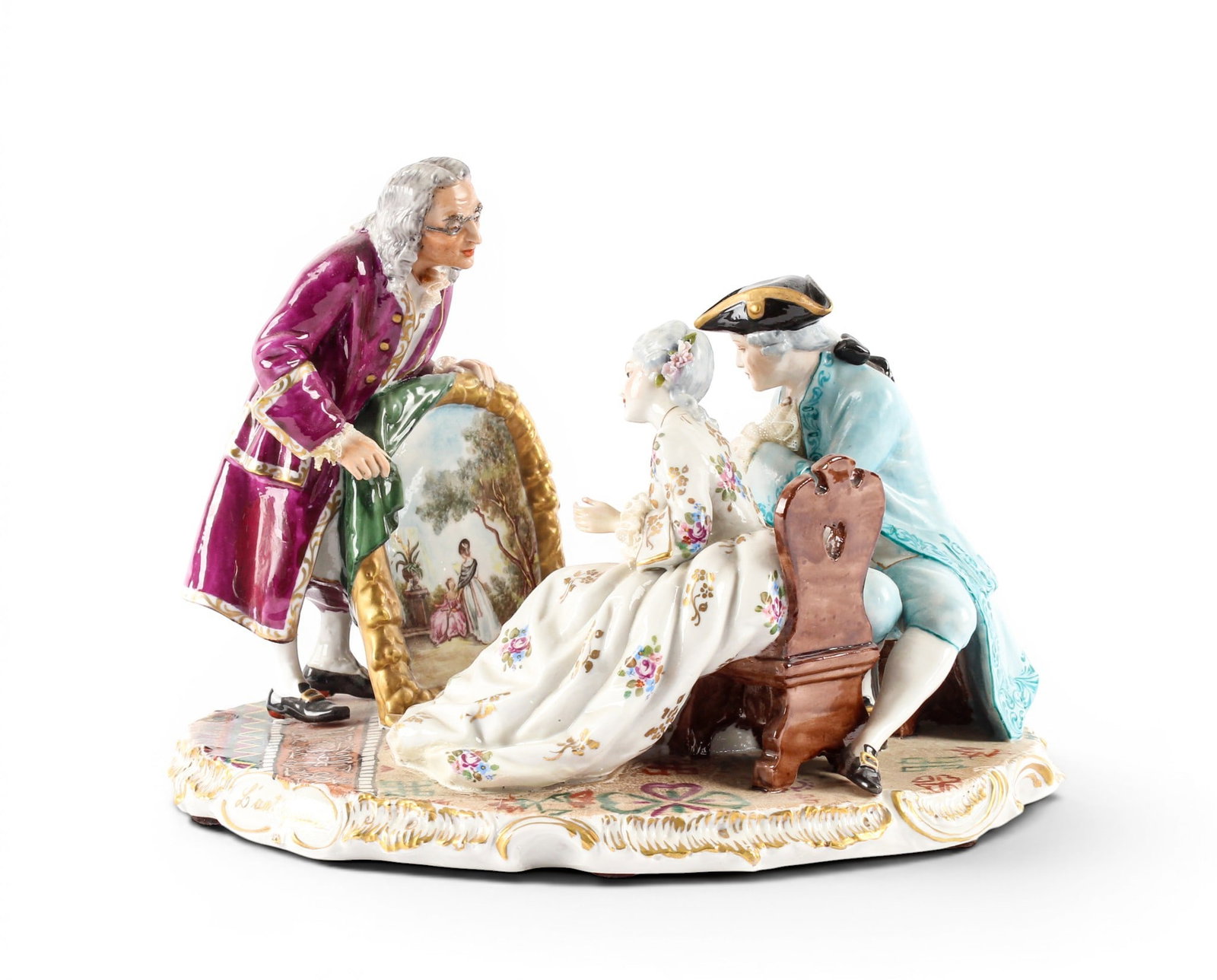 Luigi Fabris Porcelain Figural Group, L'Antiqurario (1 of 13)
