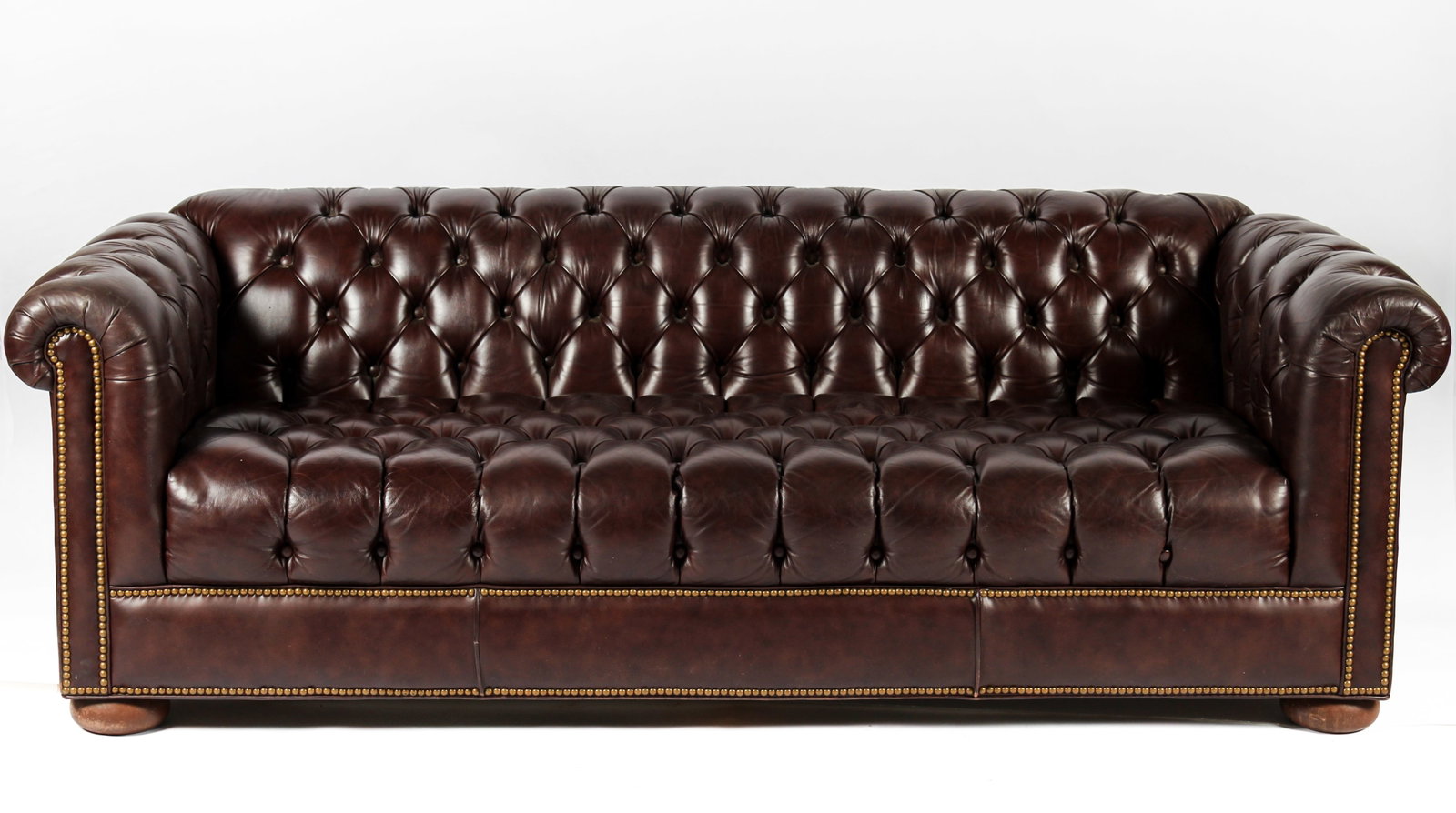 Vintage Brown Leather Chesterfield Sofa by Flexsteel (1 of 4)