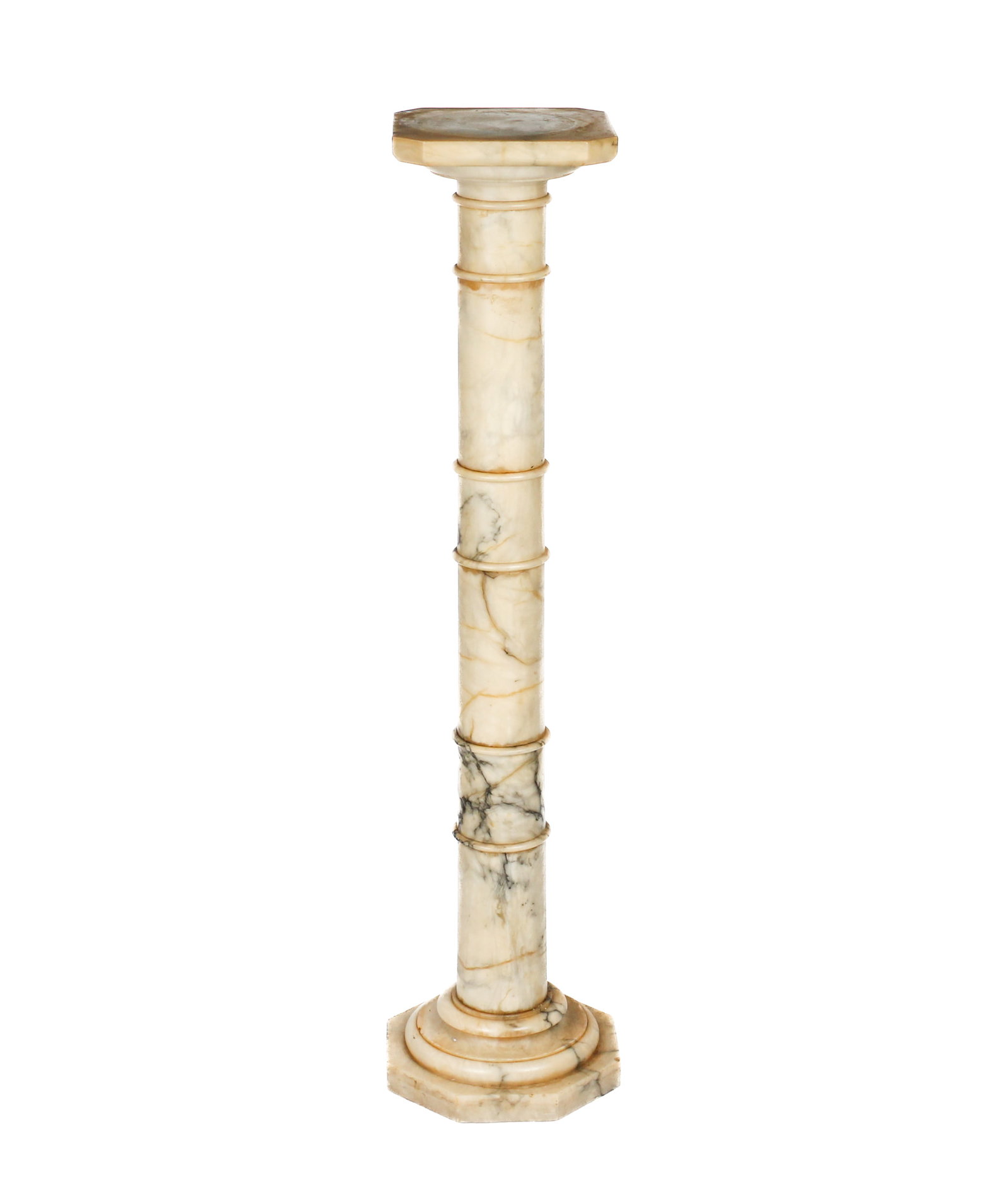 Antique Marble Pedestal: Description: An antique Continental carved marble pedetal. Markings & Inscriptions: Unmarked Date: Late 19th/early 20th century Maker: Continental Dimensions: 41.25" x 8.75" x 8.75". Provenance: From 