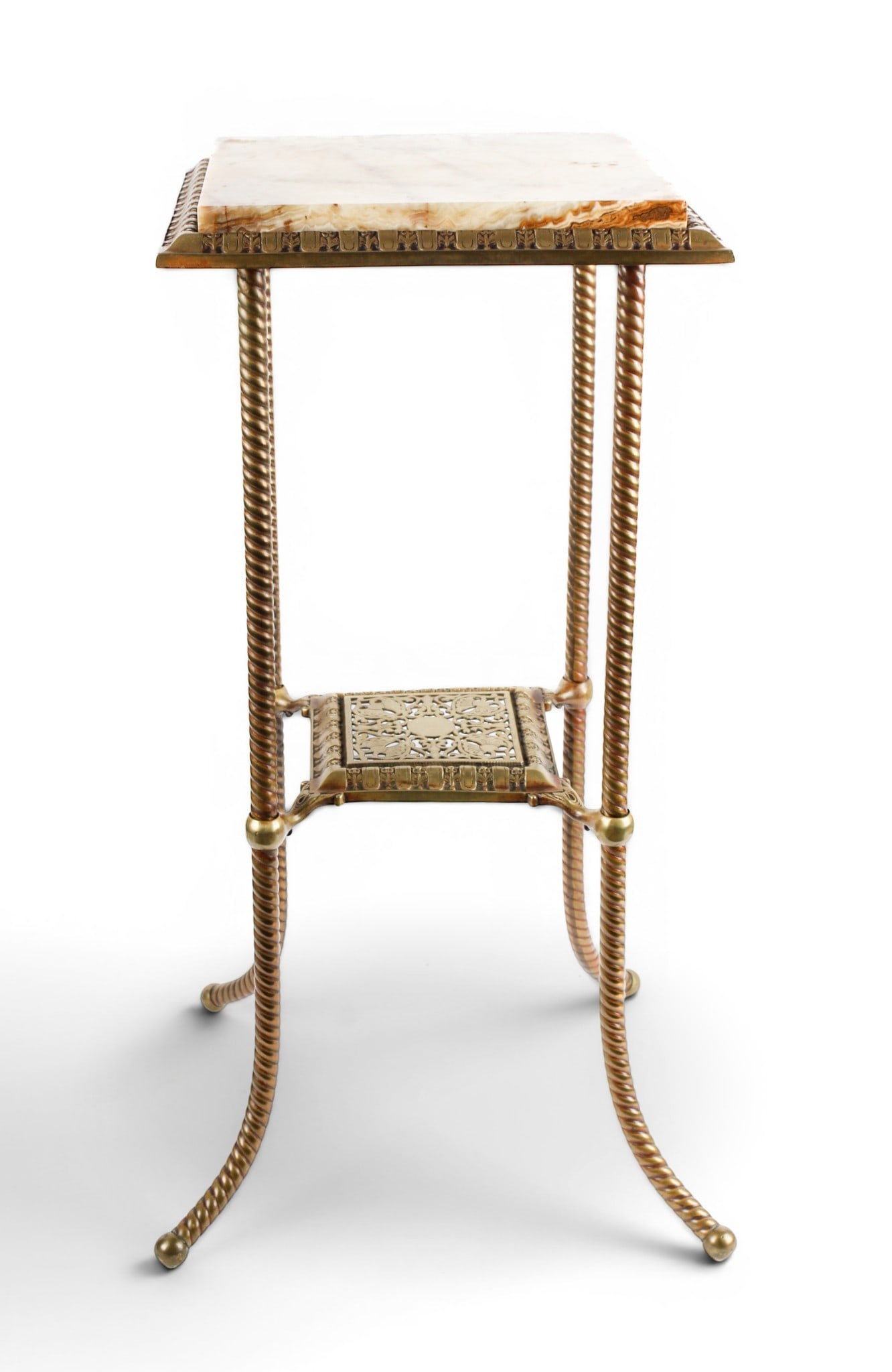 Victorian Brass & Onyx Top Plant Stand (1 of 7)