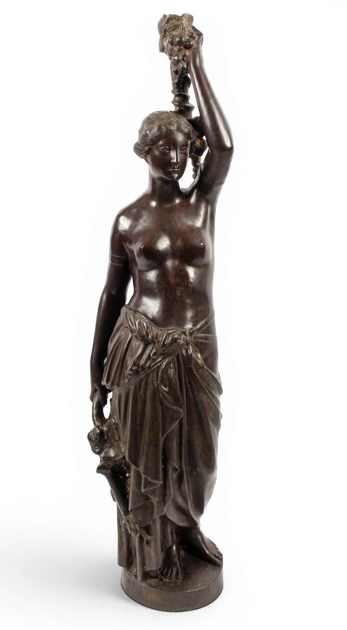 French Patinated Bronze Female Figural Torchiere (1 of 12)
