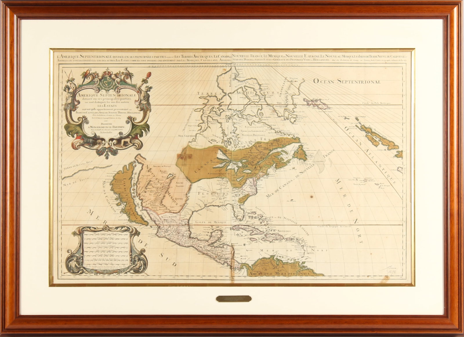 Alexis-Hubert Jaillot After Nicolas Sanson, Amerique Septentrionale, 1692 Map of North America (1 of 10)