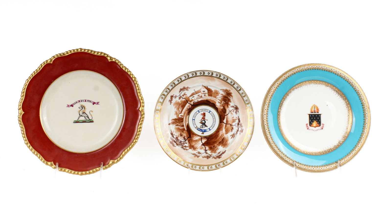 Chamberlain's & Royal Worcester Armorial Porcelain Plates (1 of 9)