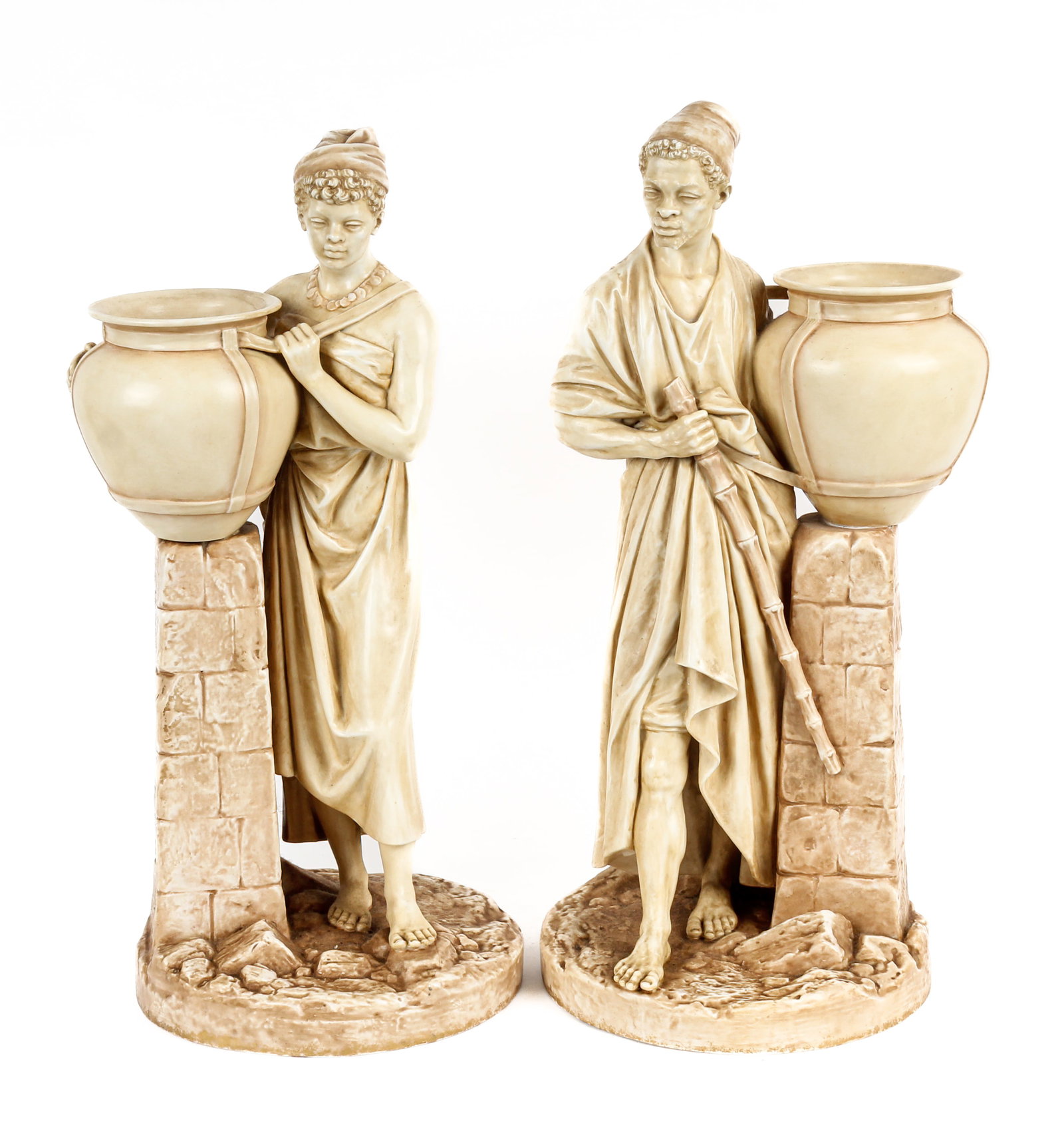 Royal Worcester Porcelain James Hadley Nubian Water Carrier Figures (1 of 9)