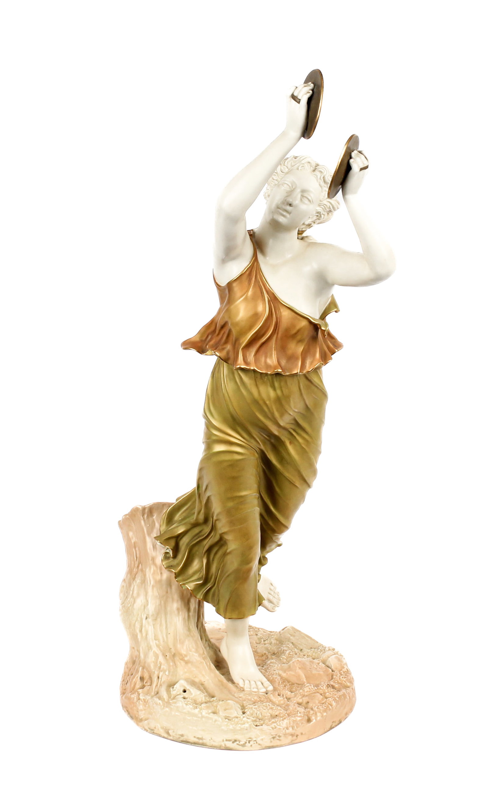 Large Royal Worcester Figure of a Dancing Girl with Cymbals (1 of 8)