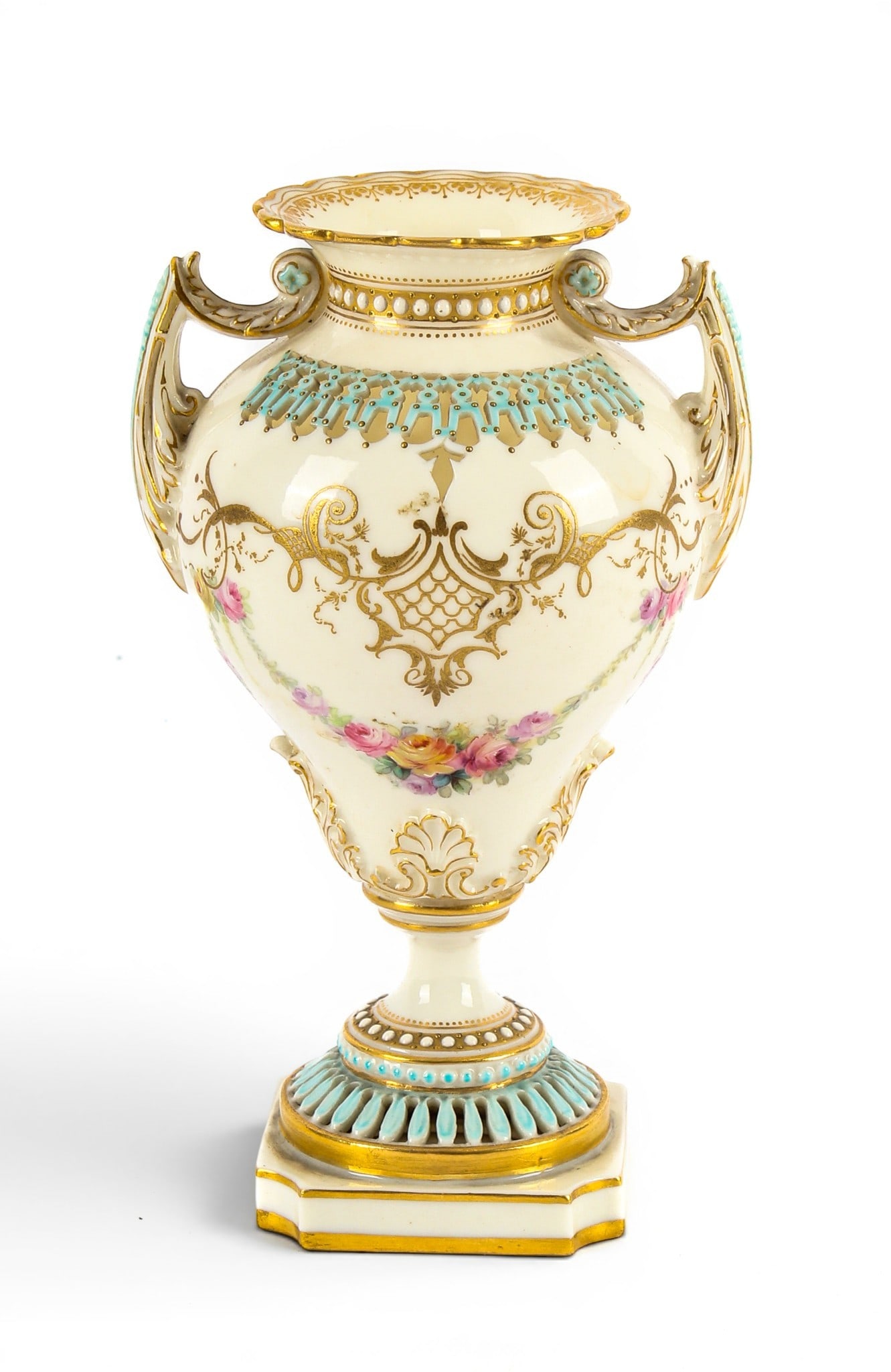 Royal Worcester Porcelain Handled Vase, George Owen (1 of 9)