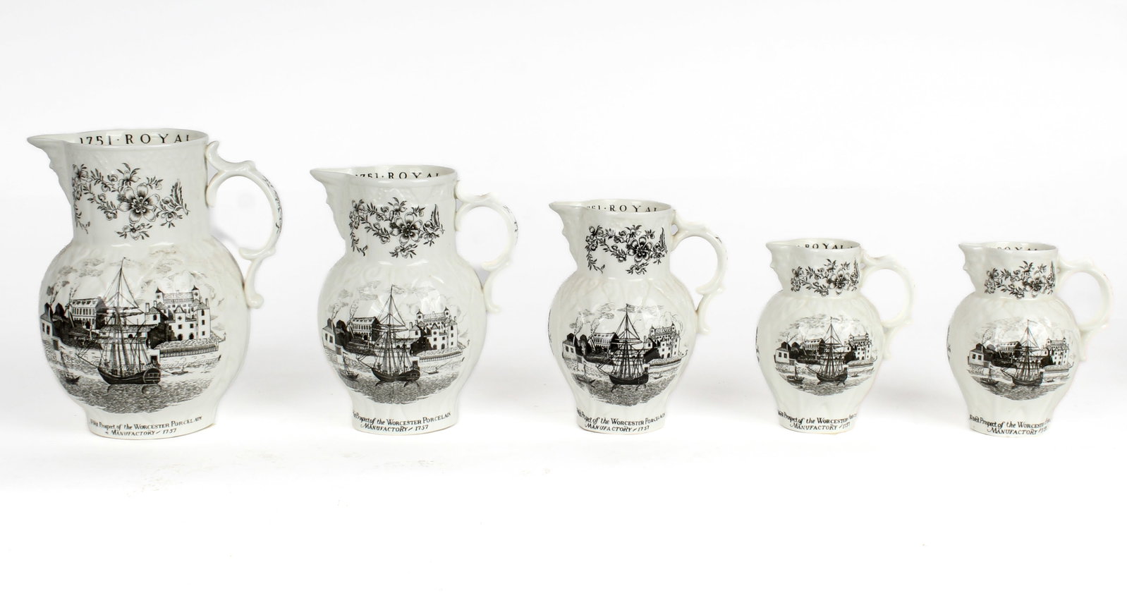 Five Royal Worcester Porcelain Bicentenary Pitchers and Jugs (1 of 6)