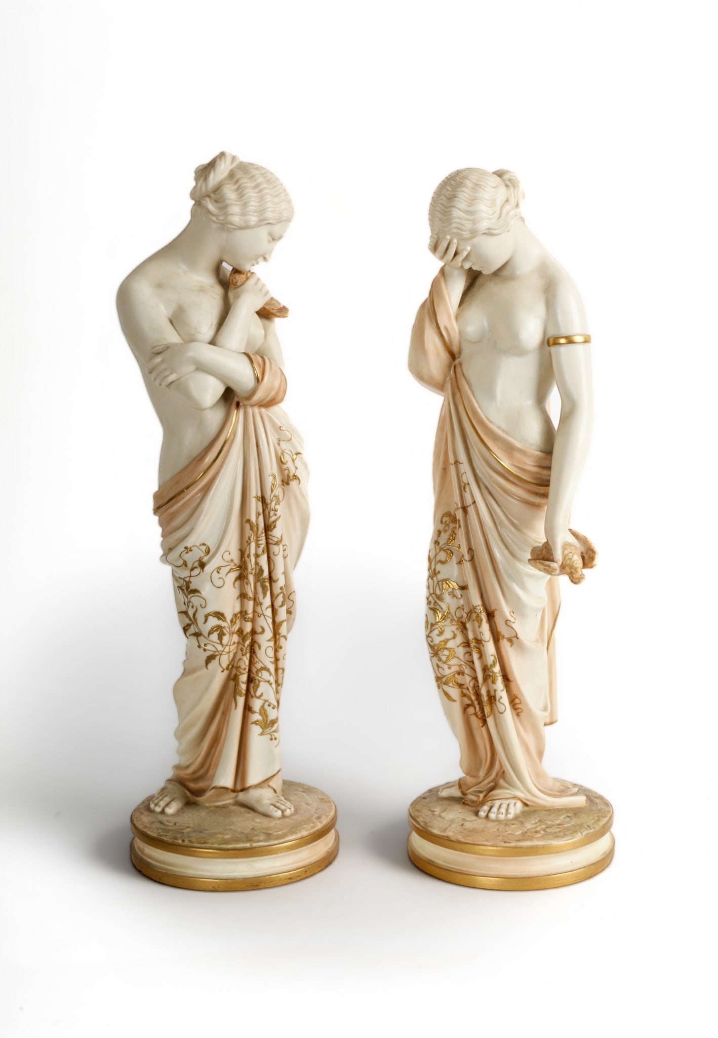 Royal Worcester Porcelain Figures of Sorrow and Joy, James Hadley (1 of 11)