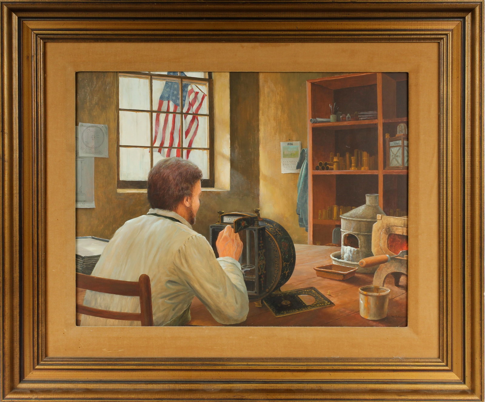 Willi Schiener (American, B. 1939) Shop Interior, Oil on Panel (1 of 4)