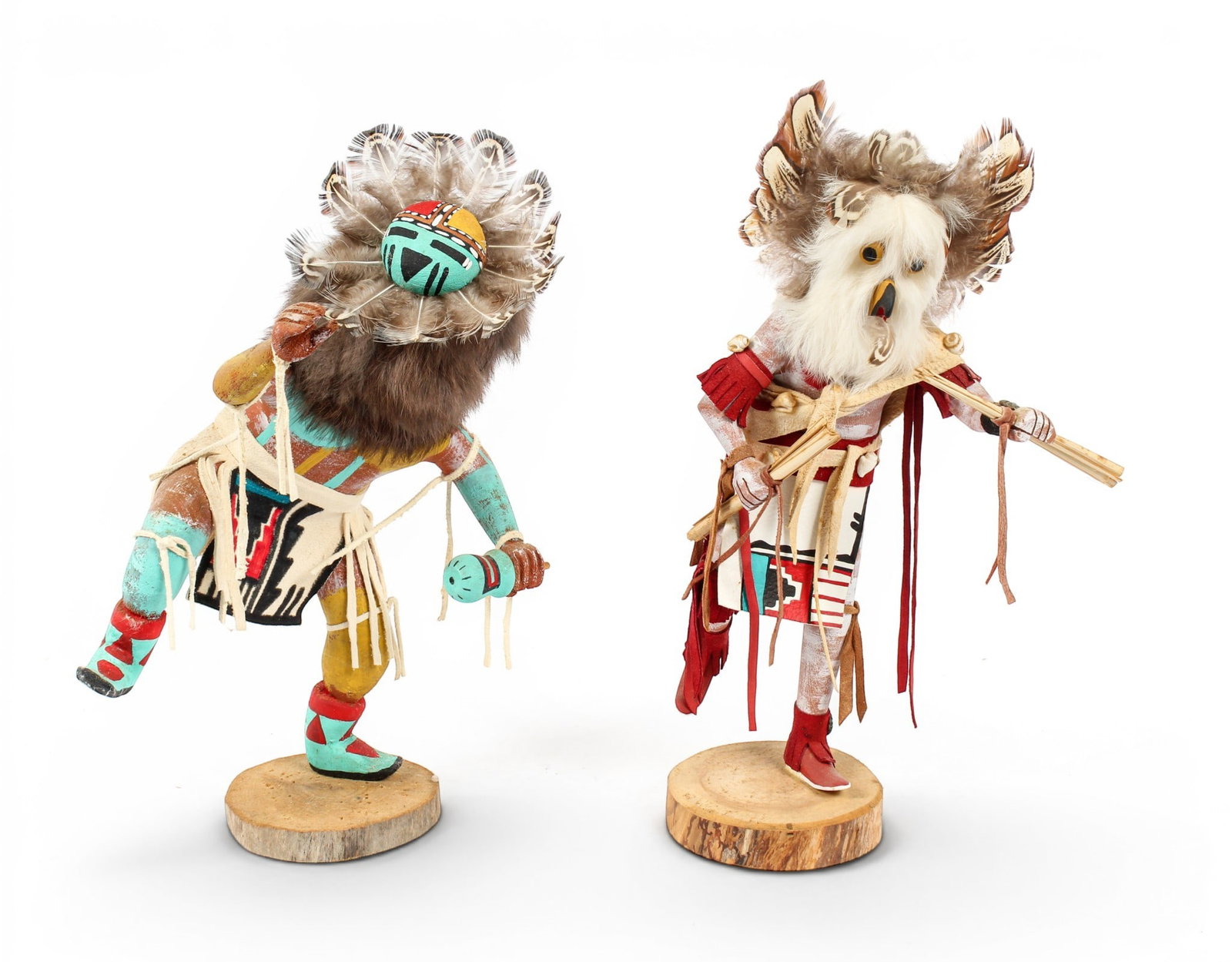 Two Signed Hopi Kachina Dolls With Feathers (1 of 7)