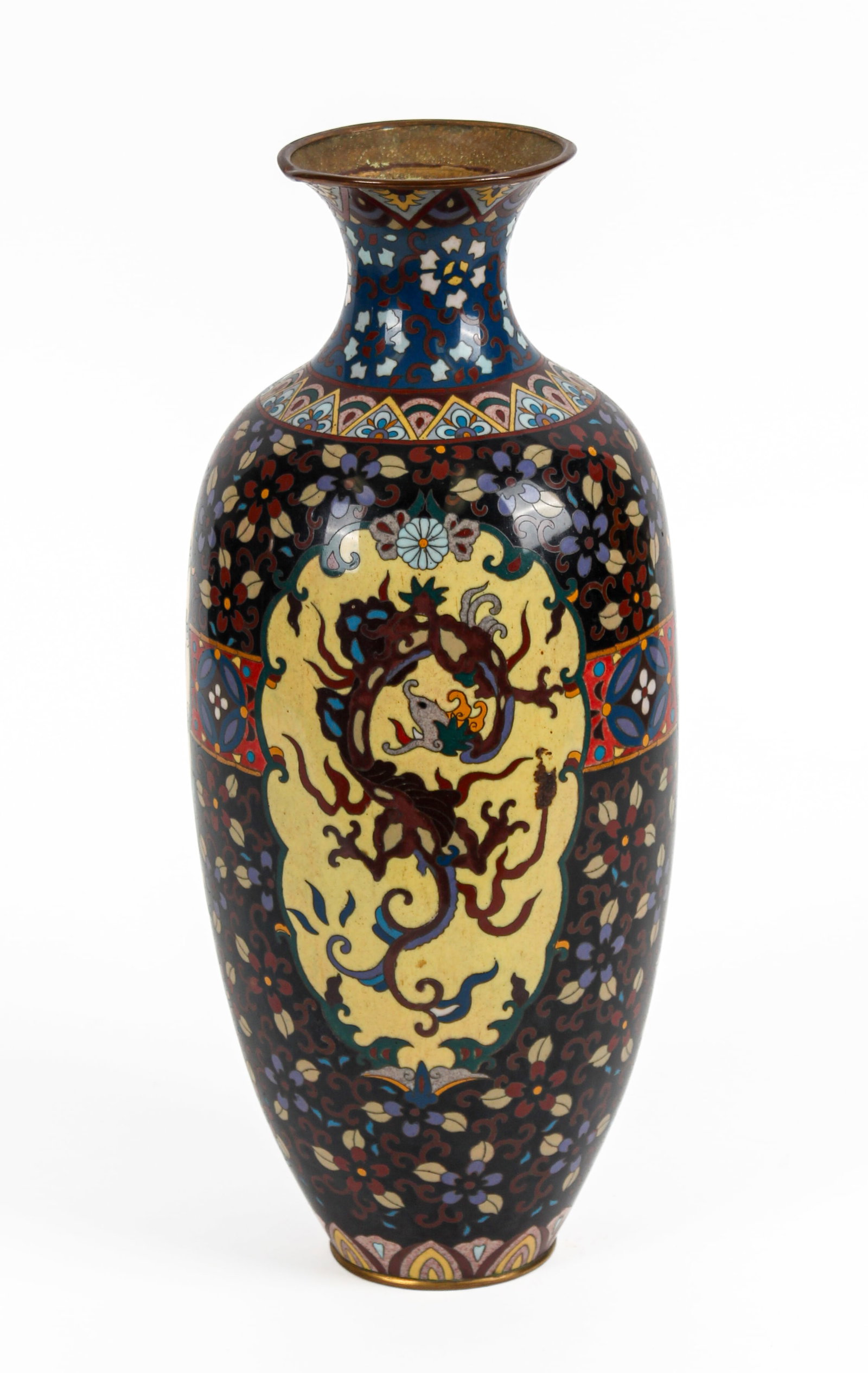 Large Japanese Meiji Cloisonne Vase (1 of 6)