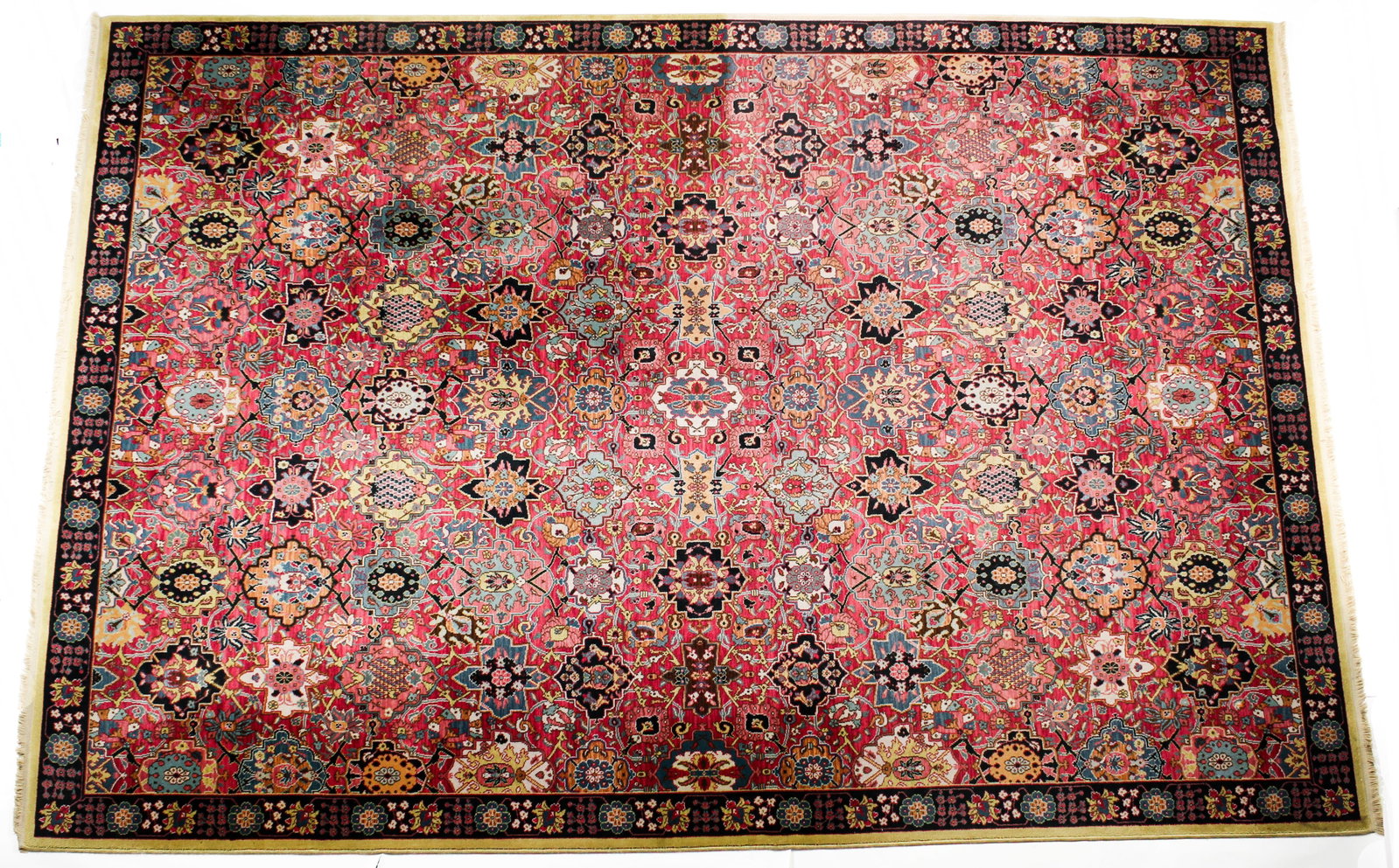 Williamsburg Collection Karastan Carpet, 10' x 14.25': Description: A large Colonial Williamsburg Reproduction carpet with floral decoration on a pink ground. Markings & Inscriptions: Labeled Date: Late 20th century Maker: Colonial Williamsburg Collection