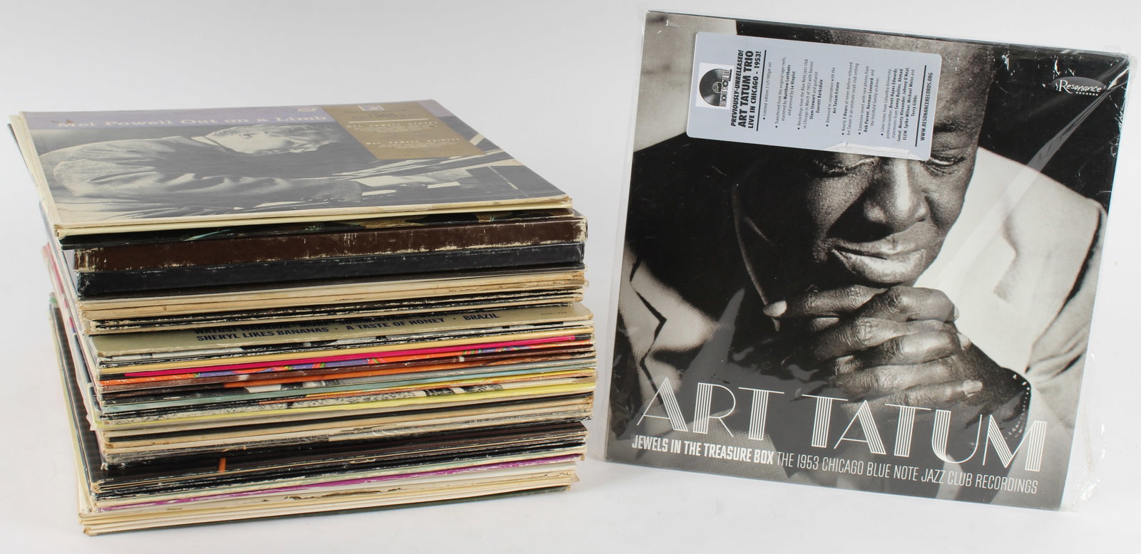 Collection of 46 Jazz Albums: Description: Included is an unopened Art Tatum "Jewels in the Treasure Box limited edtion LP set that appears to be unopened and in the original plastic wrap. Artists include Earl Hines, Mel Powell, C