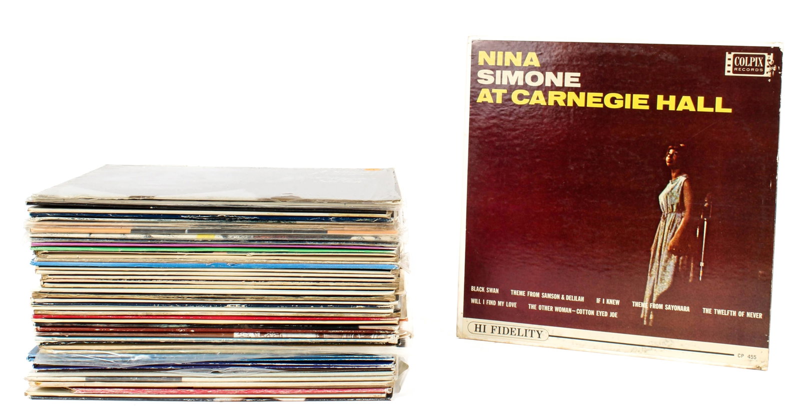Collection of 45 Jazz Albums: Description: Artists include Nina Simone, Bernard Peiffer, Cy Coleman, Joe Albany, Joe Sullivan, Little Richard, Bobby Rydell & Chubby Checker, Sarah Vaughan, Dizzie Gillespie, Cal Tjader, Art Tatum, 