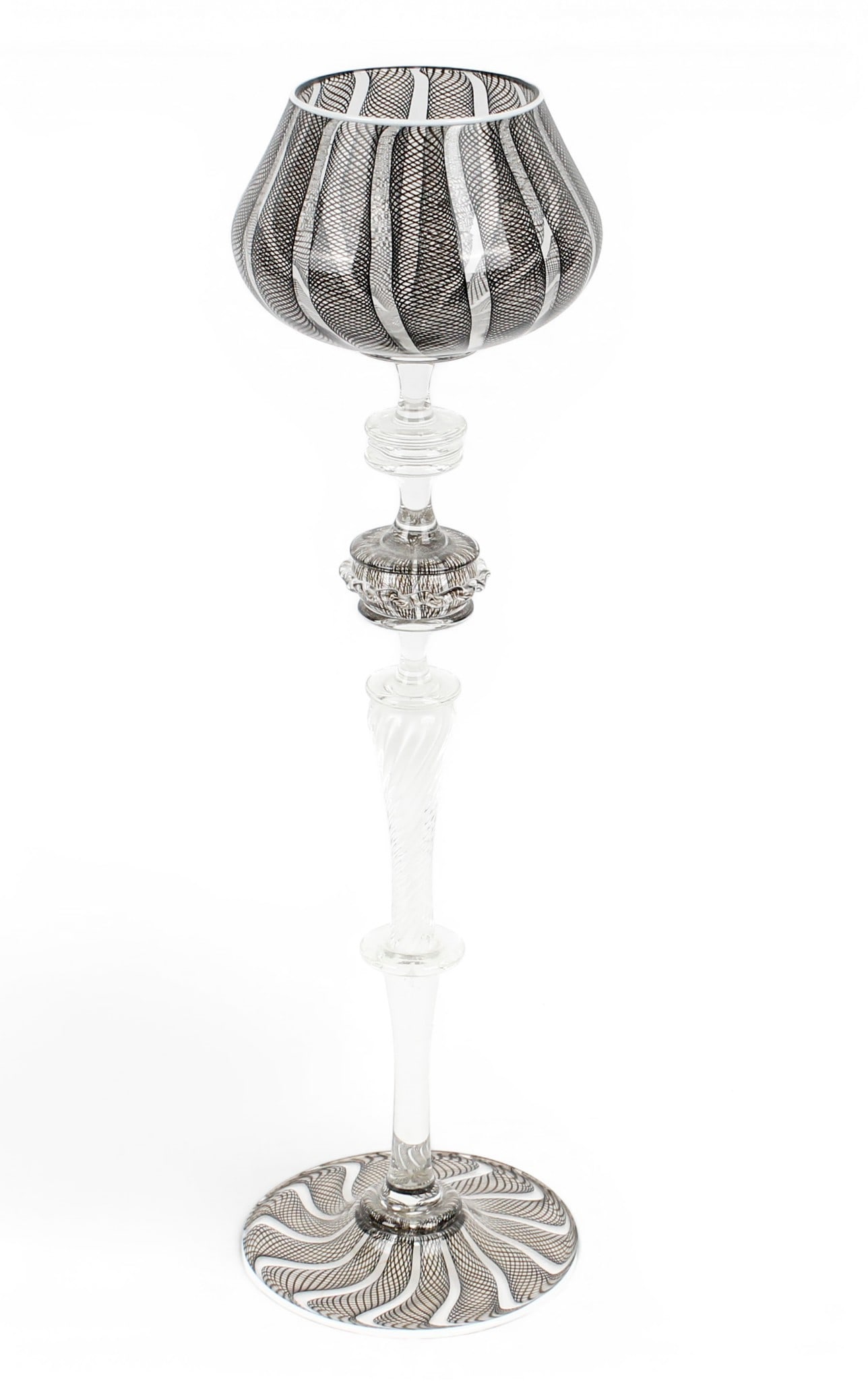 Charles (Chuck) Savoie Venetian Murano Style Art Glass Goblet (1 of 6)