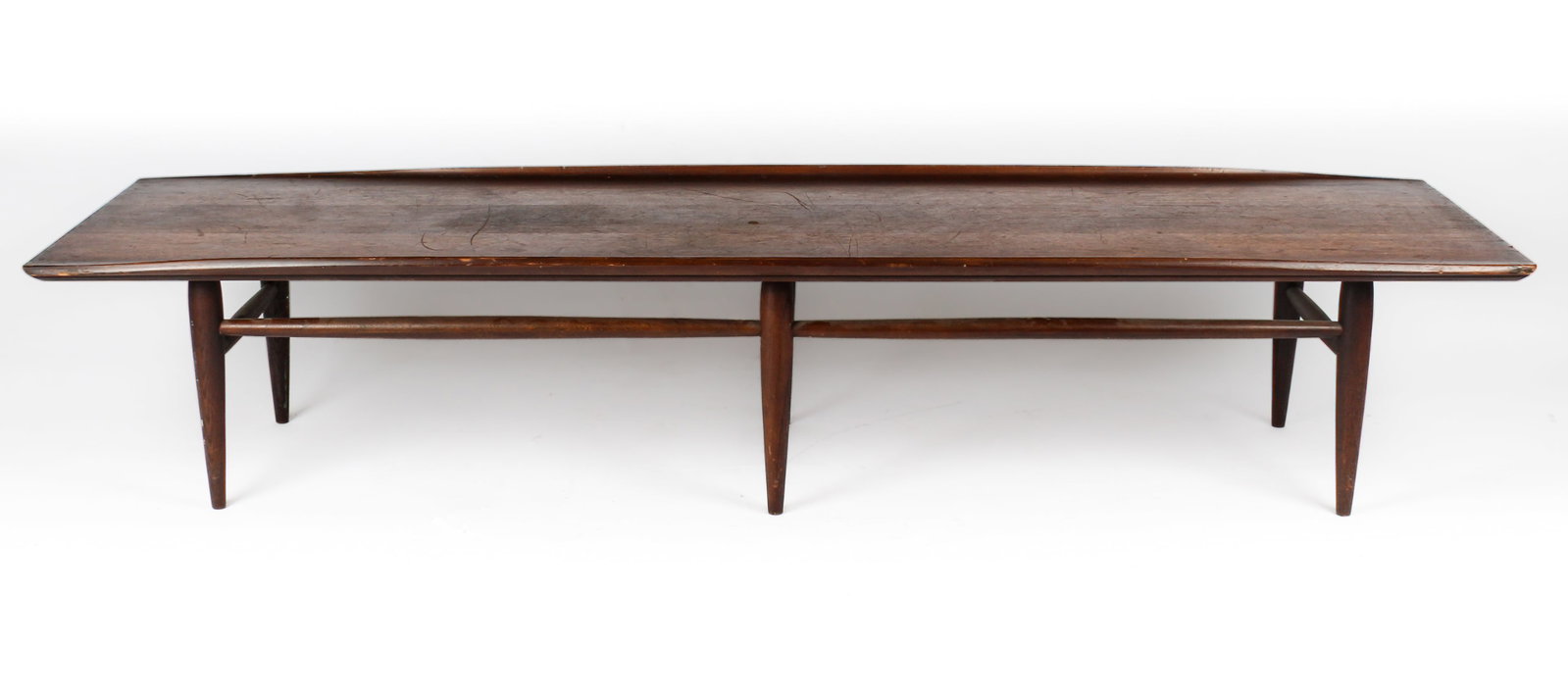 Mid Century Bassett Walnut Surfboard Coffee Table (1 of 11)