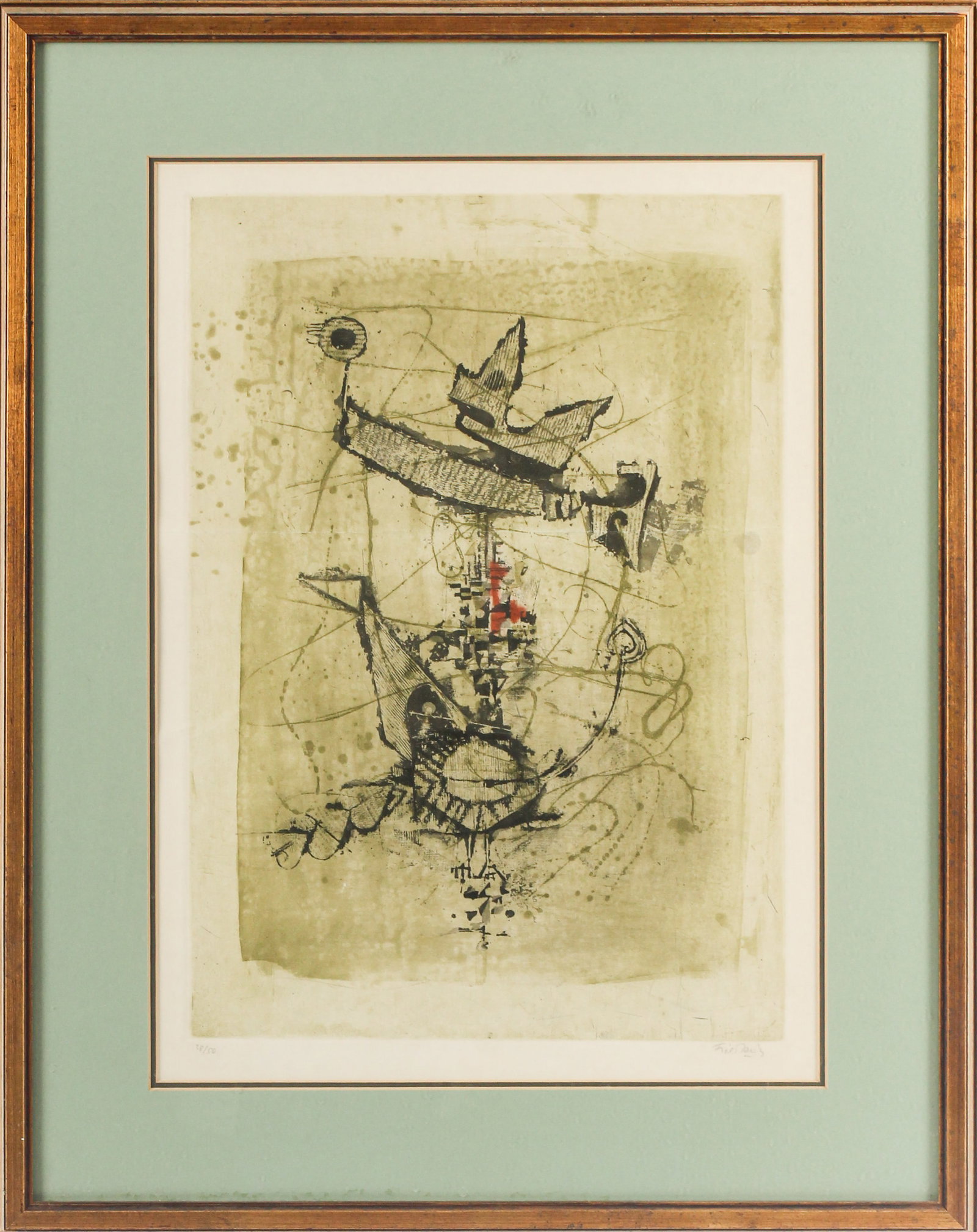 Johnny Friedlaender (German, 1912-1992) Abstract Etching, Mid Century (1 of 7)
