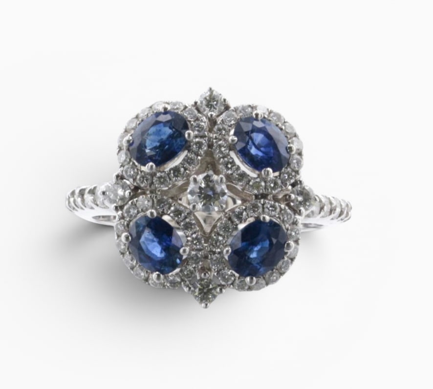 18K Sapphire and Diamond Ring (1 of 3)