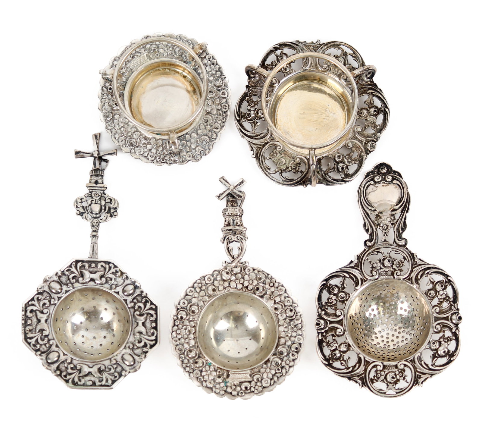 Three Dutch Silver Tea Strainers (1 of 16)