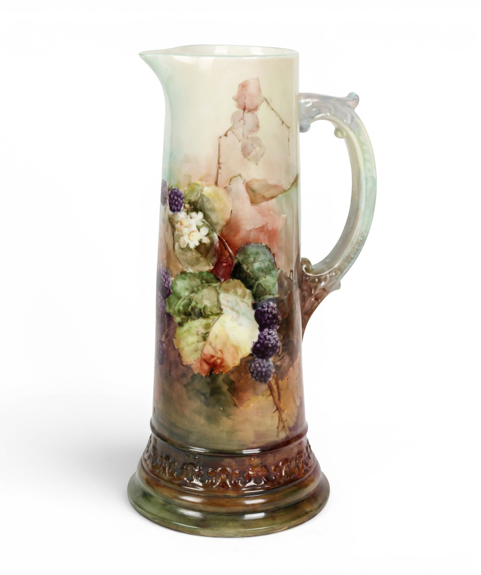 Lenox Belleek Hand Painted Black Raspberry Decorated Tankard Pitcher (1 of 10)