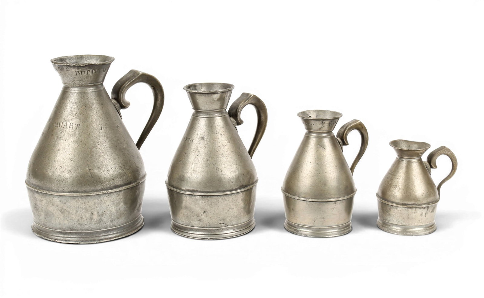 Four Austen & Son Irish Pewter Haystack Measures, 19th Century (1 of 17)