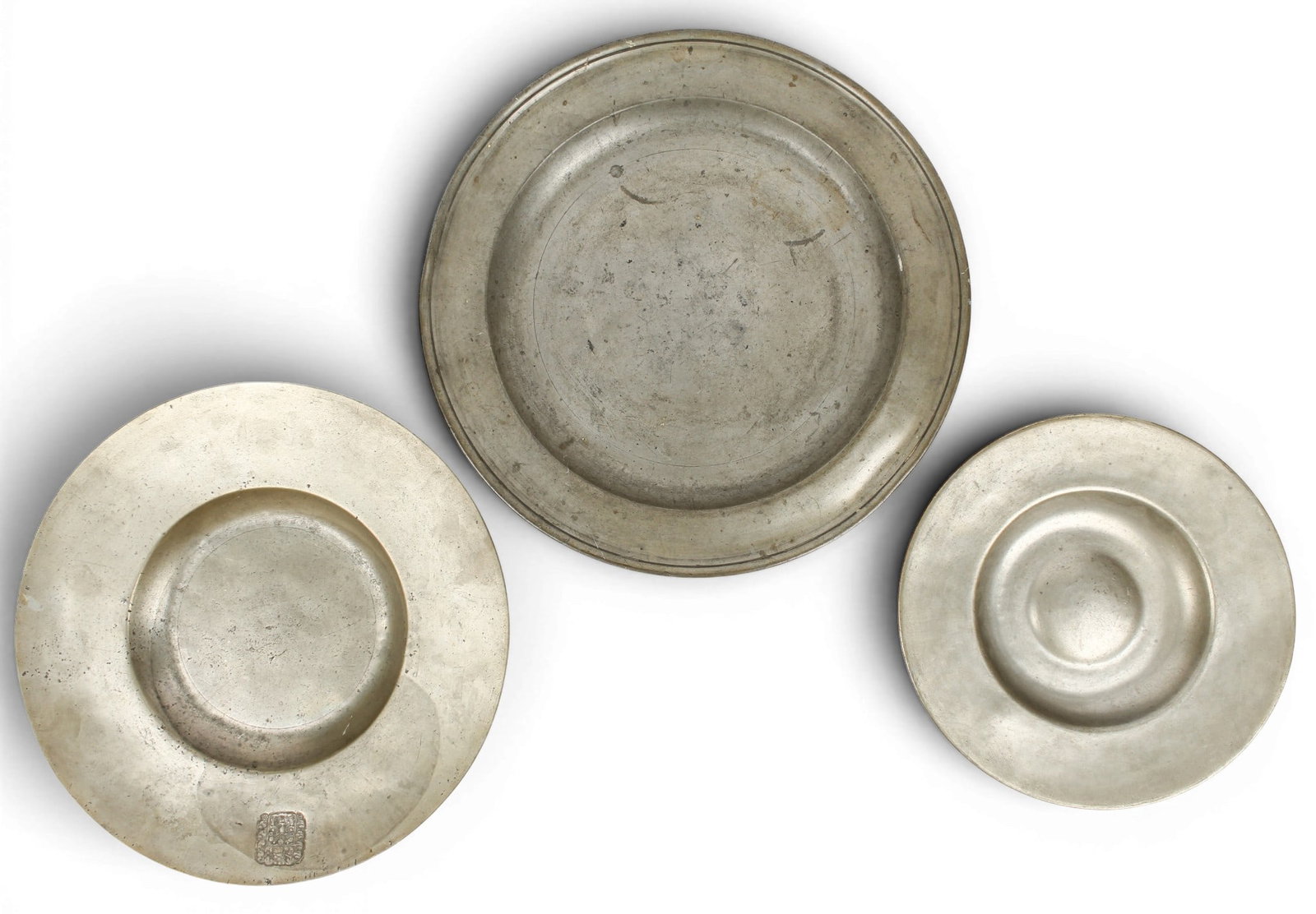 English Pewter Rosewater Dish, French Pewter Charger, Etc. (1 of 20)