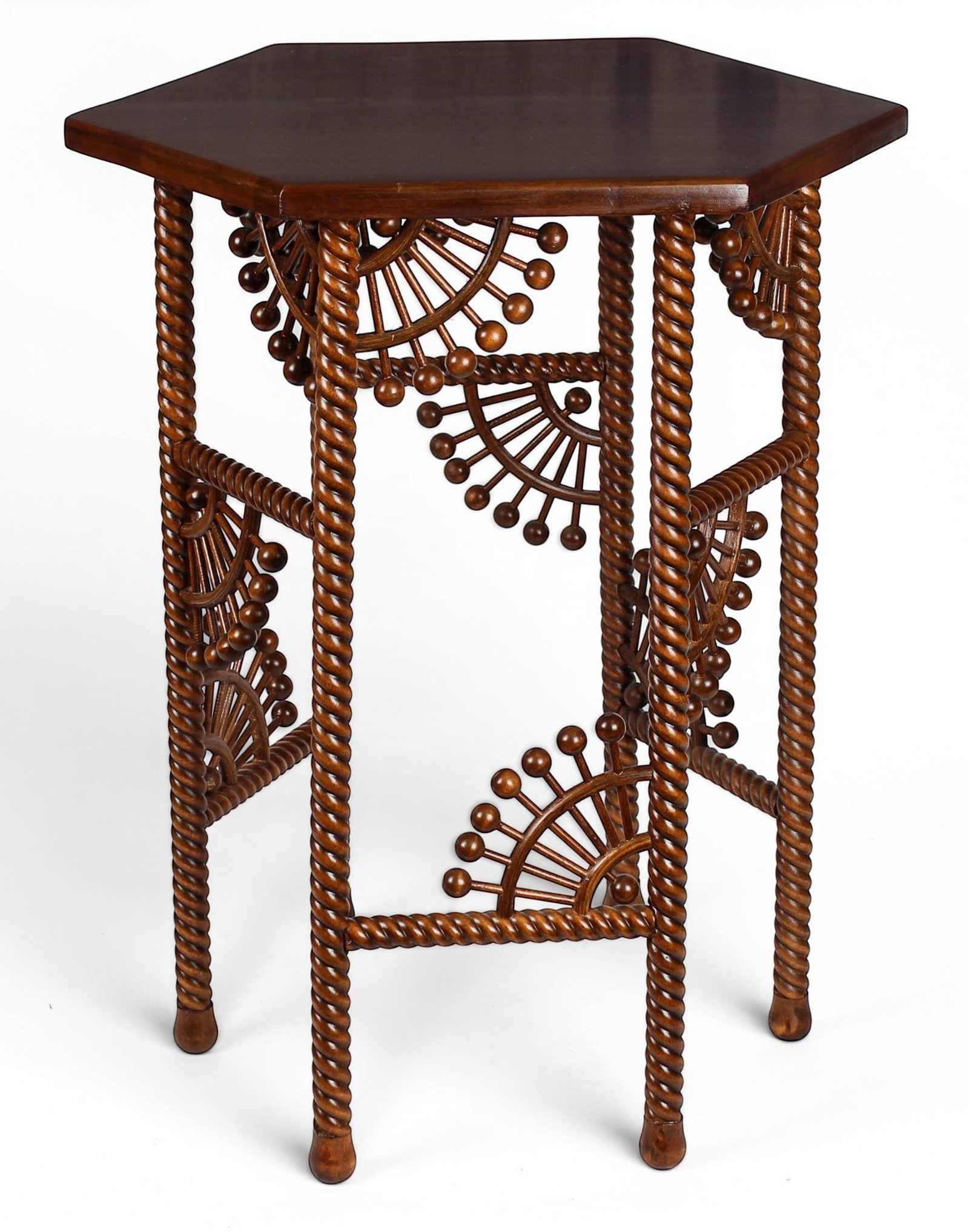 Victorian Stick and Ball Wooden Side Table (1 of 8)