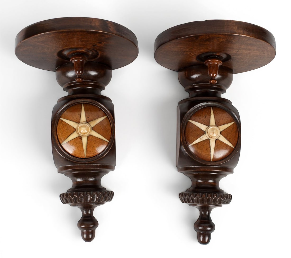 Victorian Bone Inlaid Wood Wall Shelves (1 of 5)