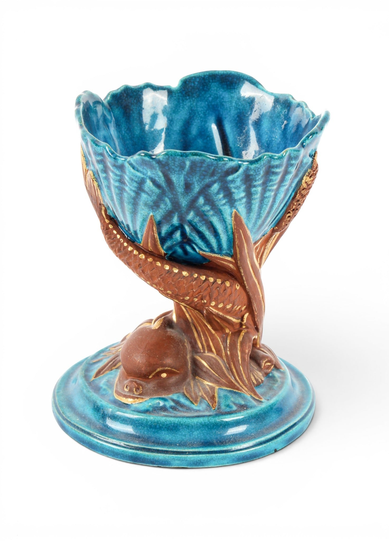 Royal Worcester Majolica Dolphin Vase (1 of 8)