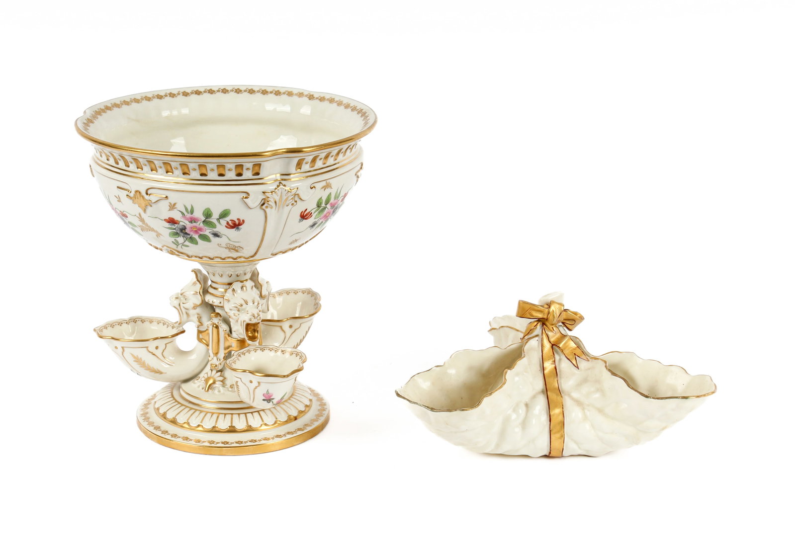 Royal Worcester Porcelain Flower Bowl Centerpiece (1 of 14)