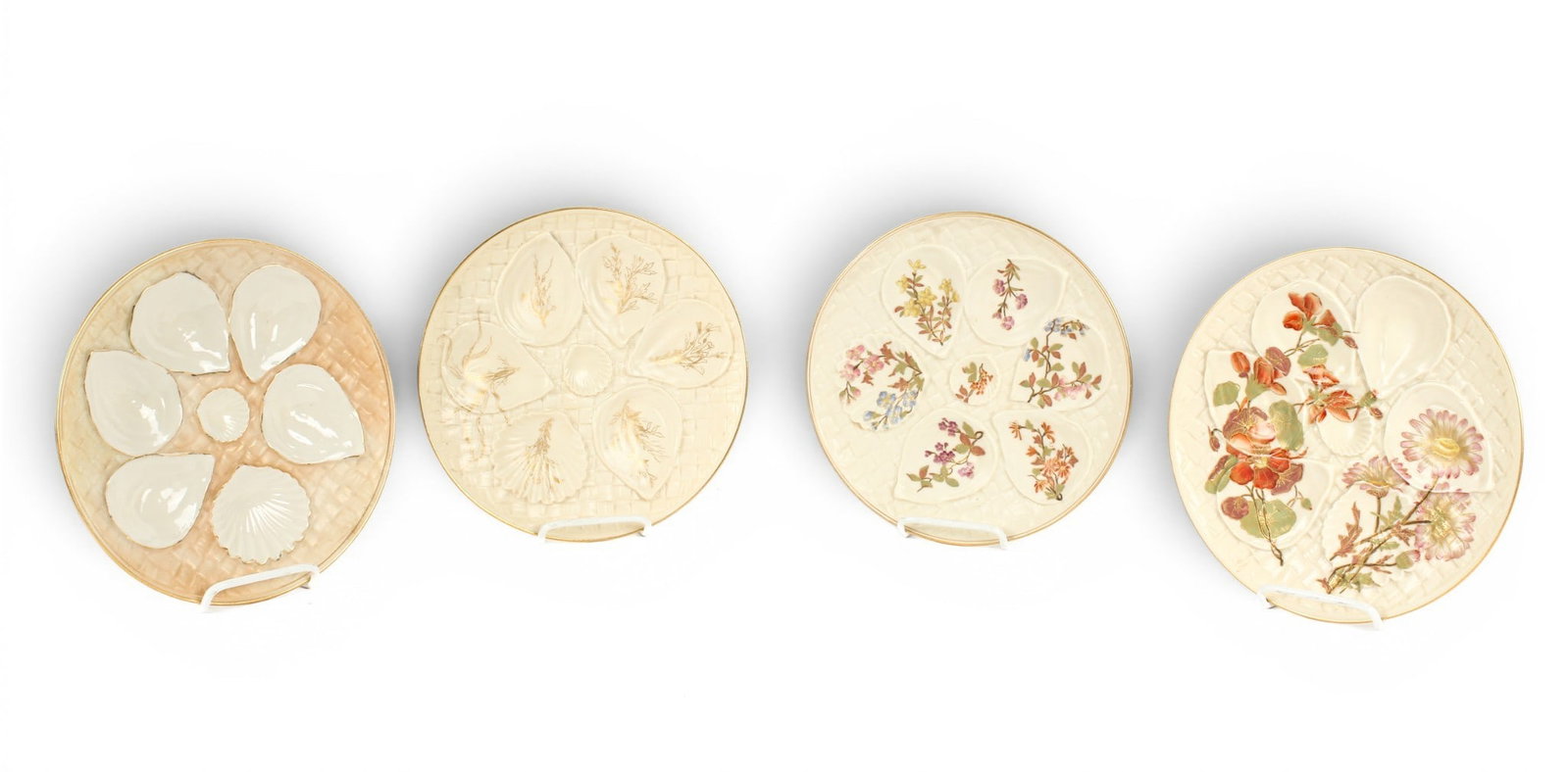 Group of Four Assorted Royal Worcester Porcelain Oyster Plates (1 of 12)