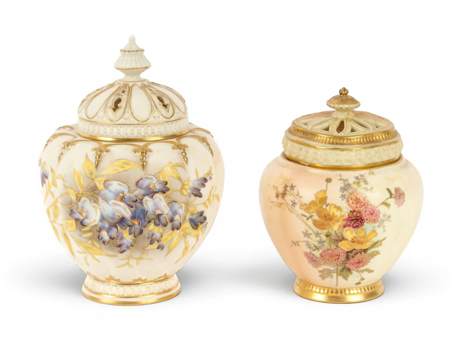 Two Royal Worcester Porcelain Potpourri Vases (1 of 10)