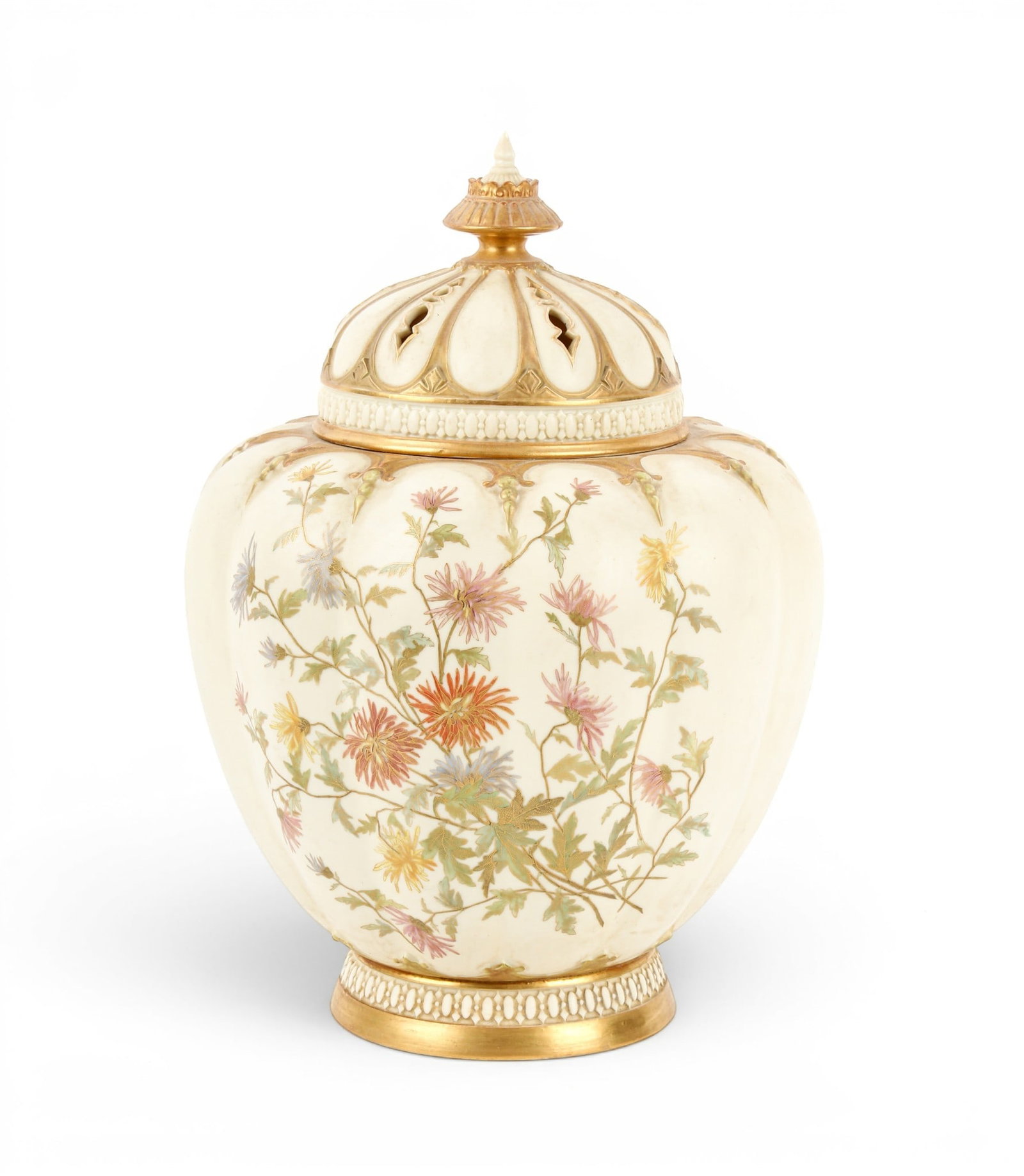 Large Royal Worcester Porcelain Potpourri Vase (1 of 9)
