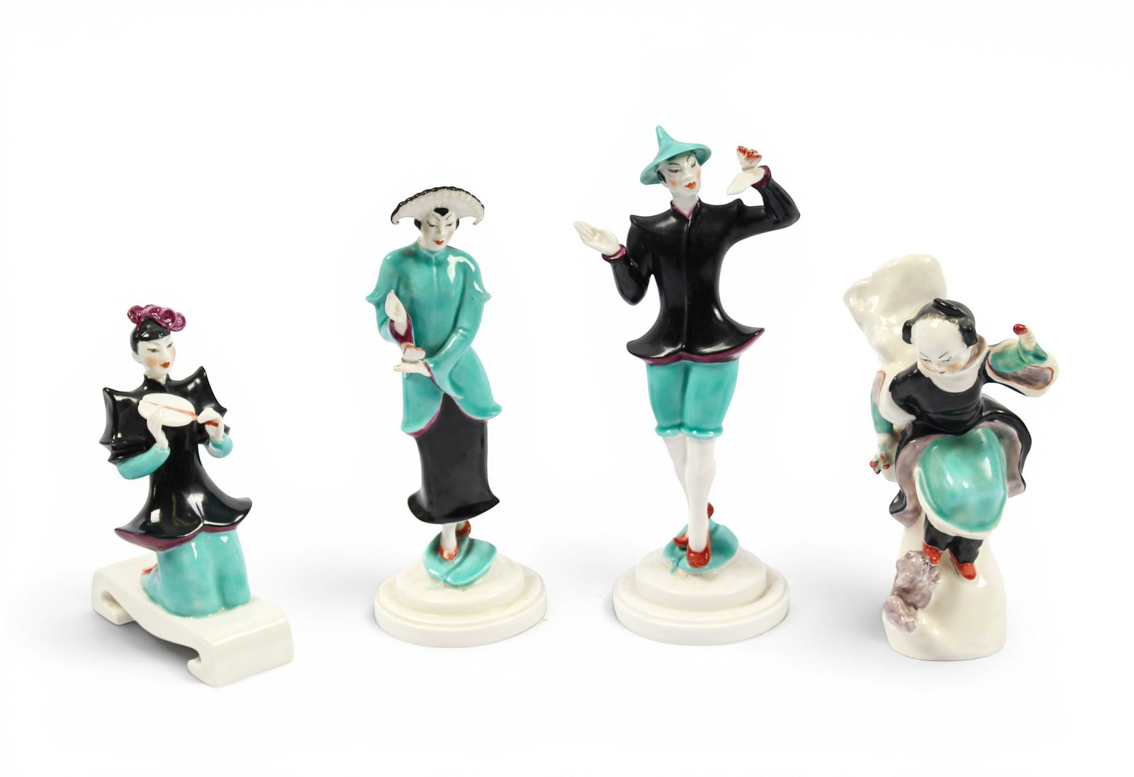 Three Royal Worcester Porcelain Chinese Figures, Agnes Pinder Davis (1 of 4)
