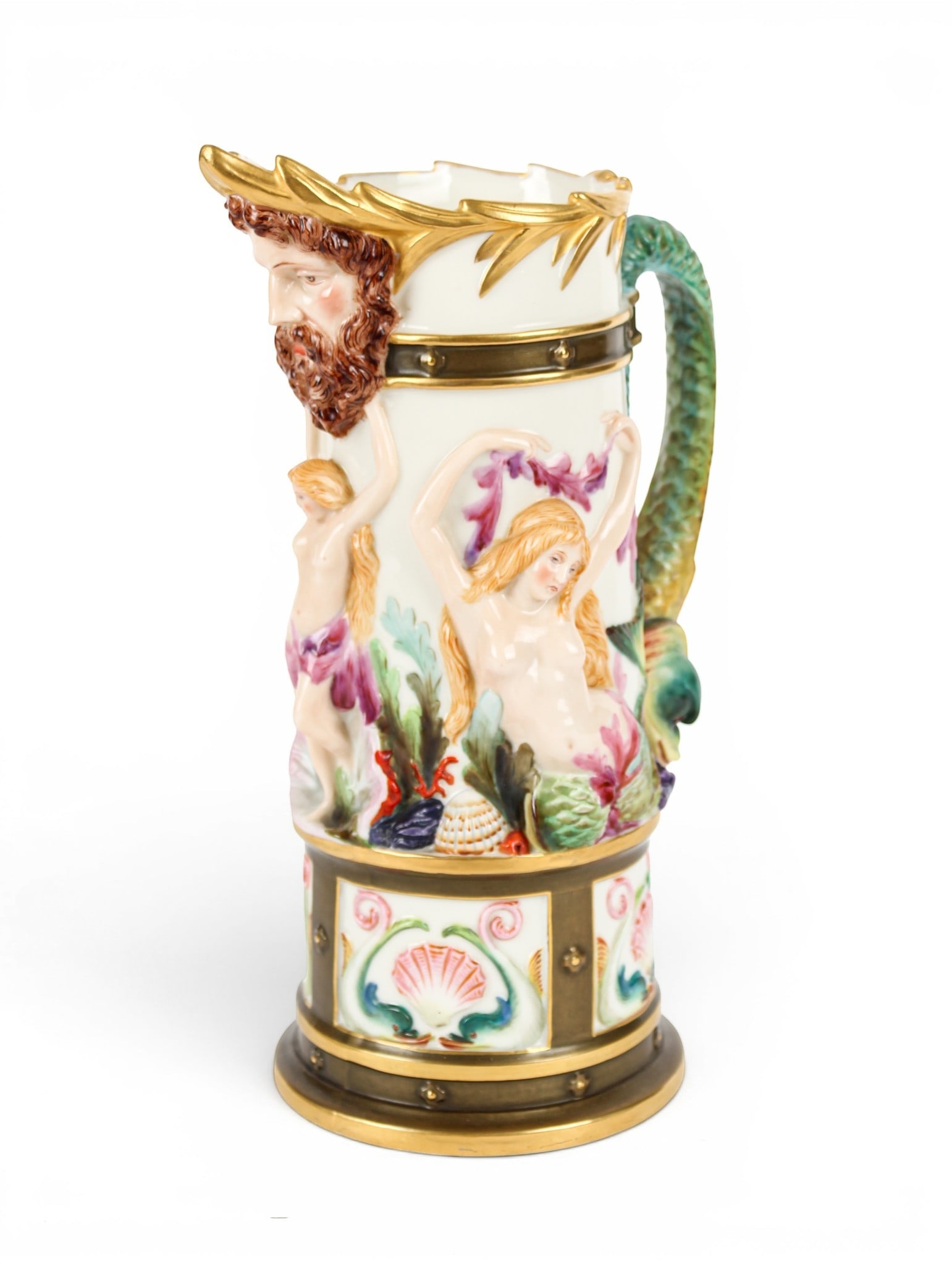 Royal Worcester Porcelain Polychrome Glazed Sea Life Pitcher (1 of 11)