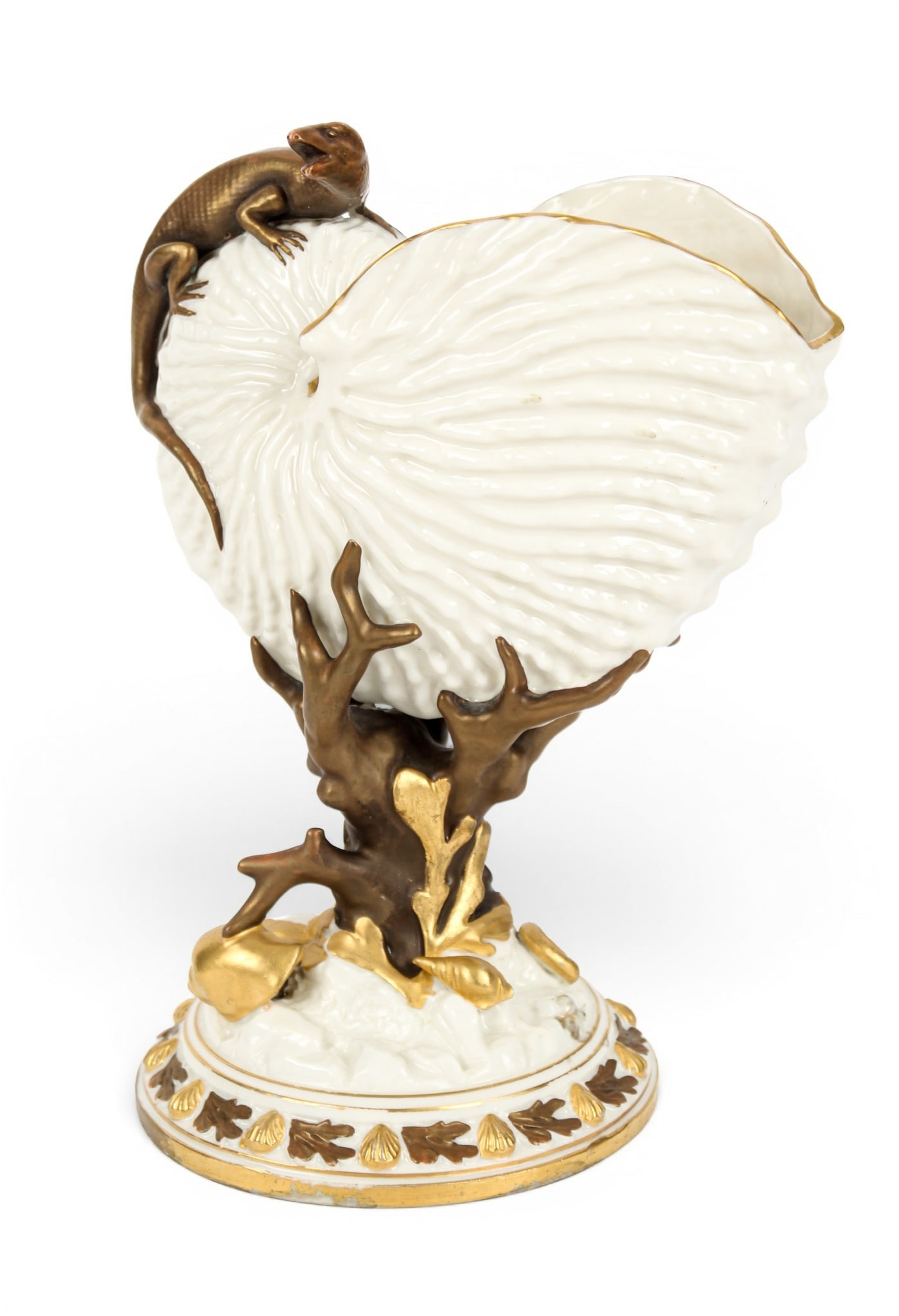 Royal Worcester Porcelain Nautilus Shell Vase on Naturalistic Pedestal (1 of 9)
