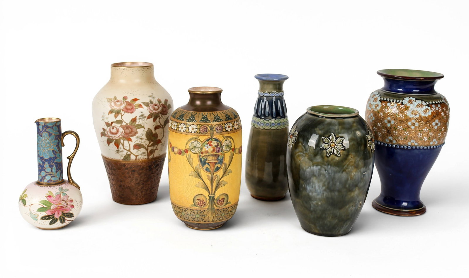 Doulton Burslem Pottery, Six Vases (1 of 20)