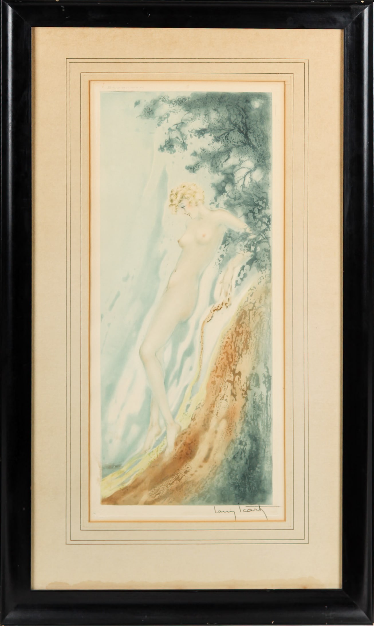 Louis Icart (French, 1888-1950) Waterfall, Signed Etching (1 of 9)