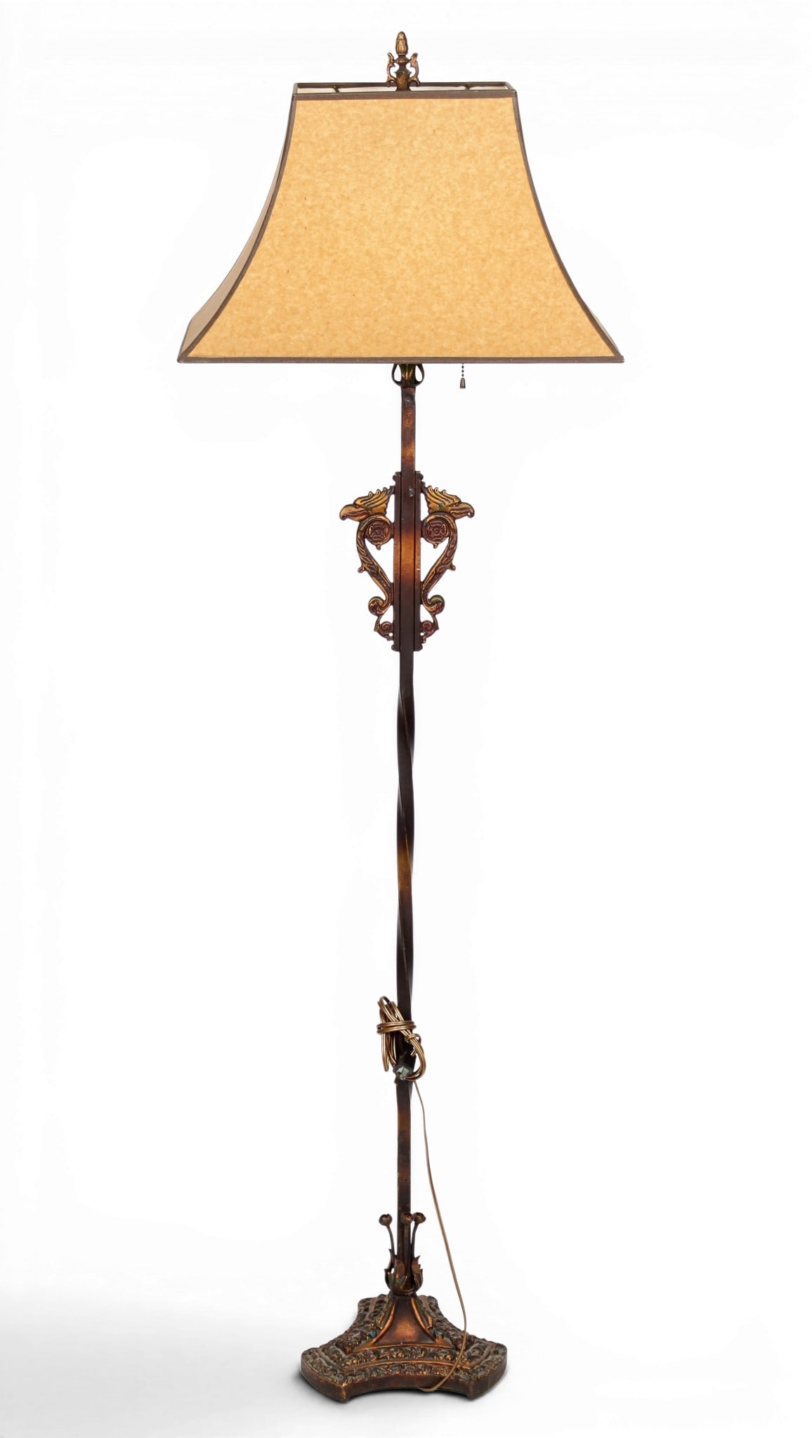 Art Deco Chinoiserie Bird Decorated Floor Lamp (1 of 8)