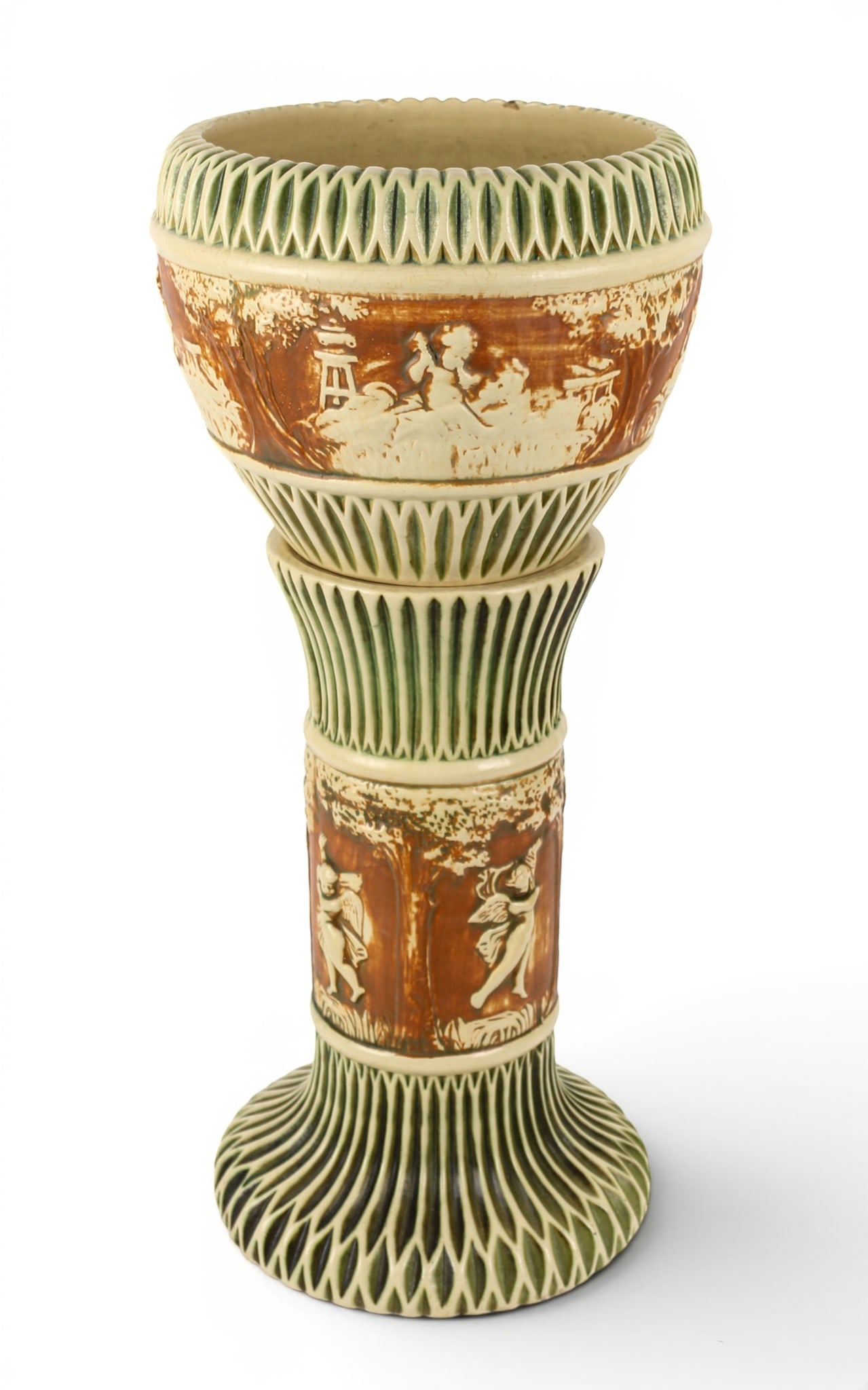 Roseville Pottery Donatello Jardiniere & Pedestal (1 of 9)