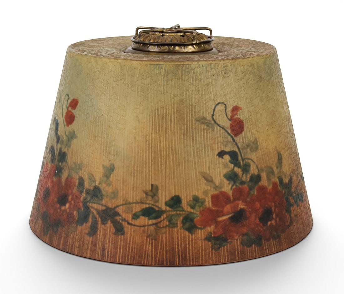 Jefferson Lamp Co. Reverse Painted Poppies Lamp Shade (1 of 5)