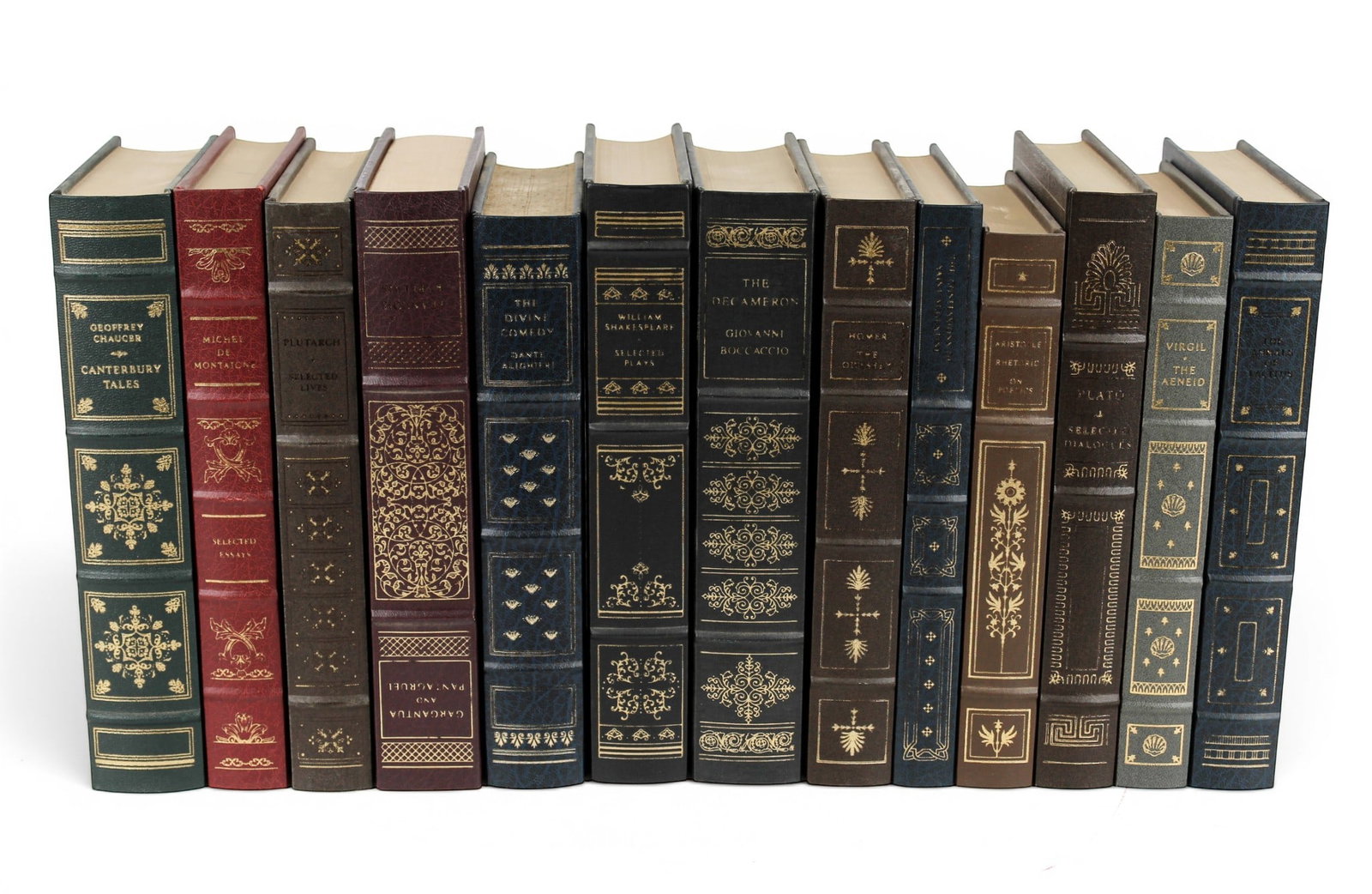 Collection of Franklin Library Leather Bound Classics Books: Description: Collection of Franklin Library leather bound books. Comprising thirteen volumes including 'The Divine Comedy' by Dante Alighieri, 'Selected Plays' by William Shakespeare, 'Selected Essays