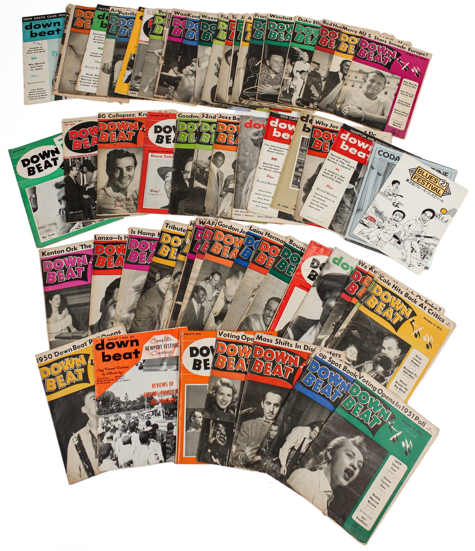 Approximately Fifty-Five Issues of 'DownBeat' Jazz Magazine (1 of 4)