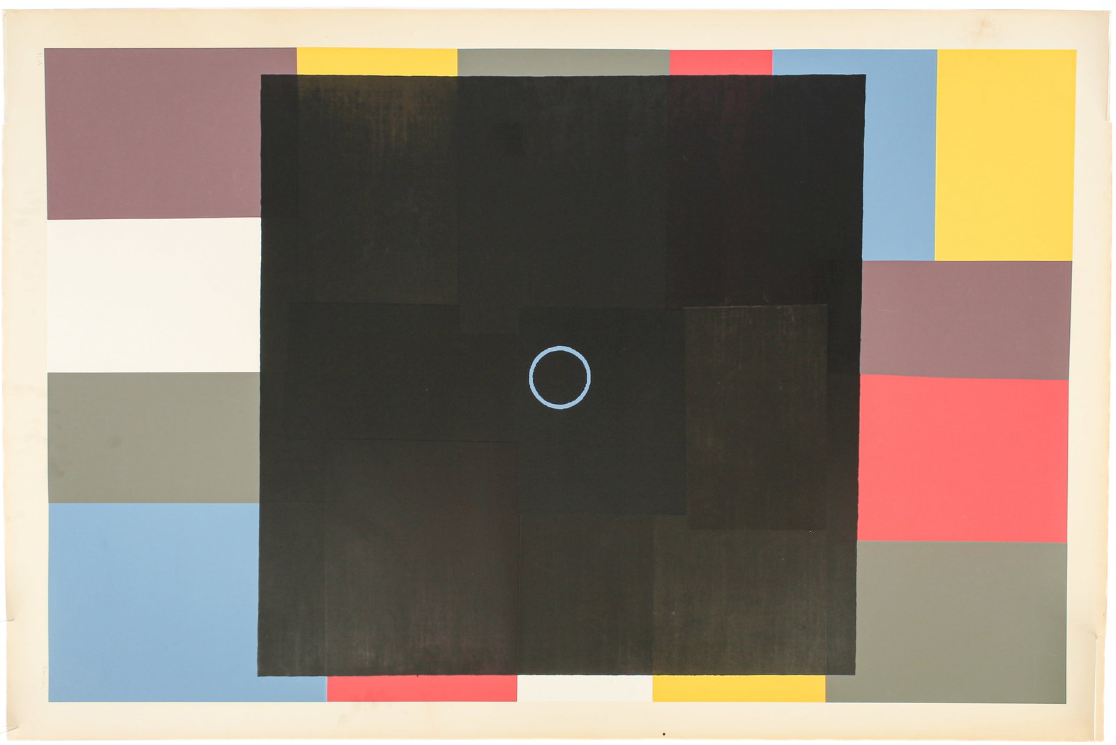 Large 1970s French Geometric Abstract Serigraph, Editions de la Tortue, Paris: Description: A large mid century geometric abstract serigraph by a French artist, signed illegibly, and published by Editions de la Tortue, Paris. Markings & Inscriptions: Signed and numbered Date: 19