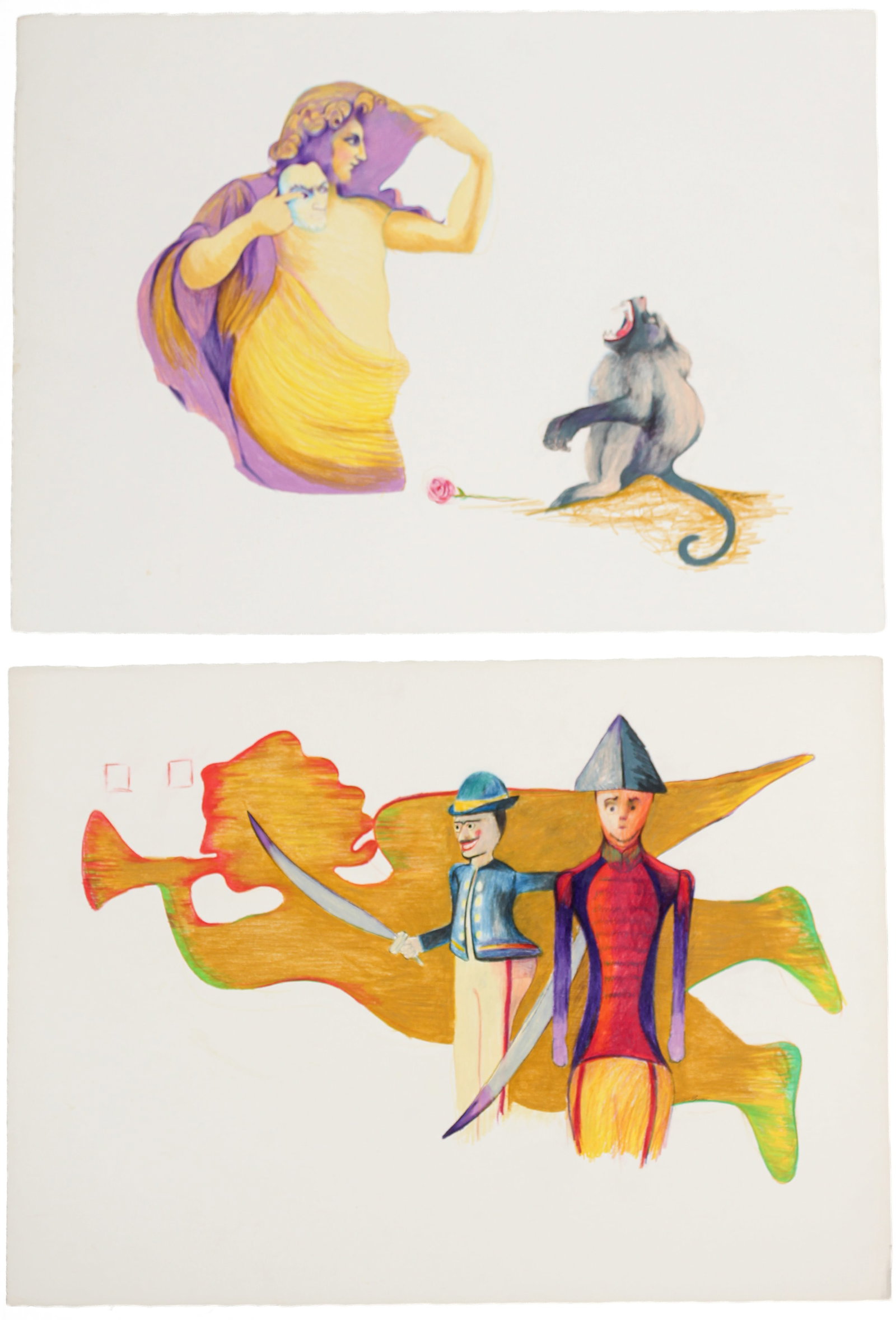 Christine McGinnis (American, 1937-2019) Two Mixed Media Drawings (1 of 9)