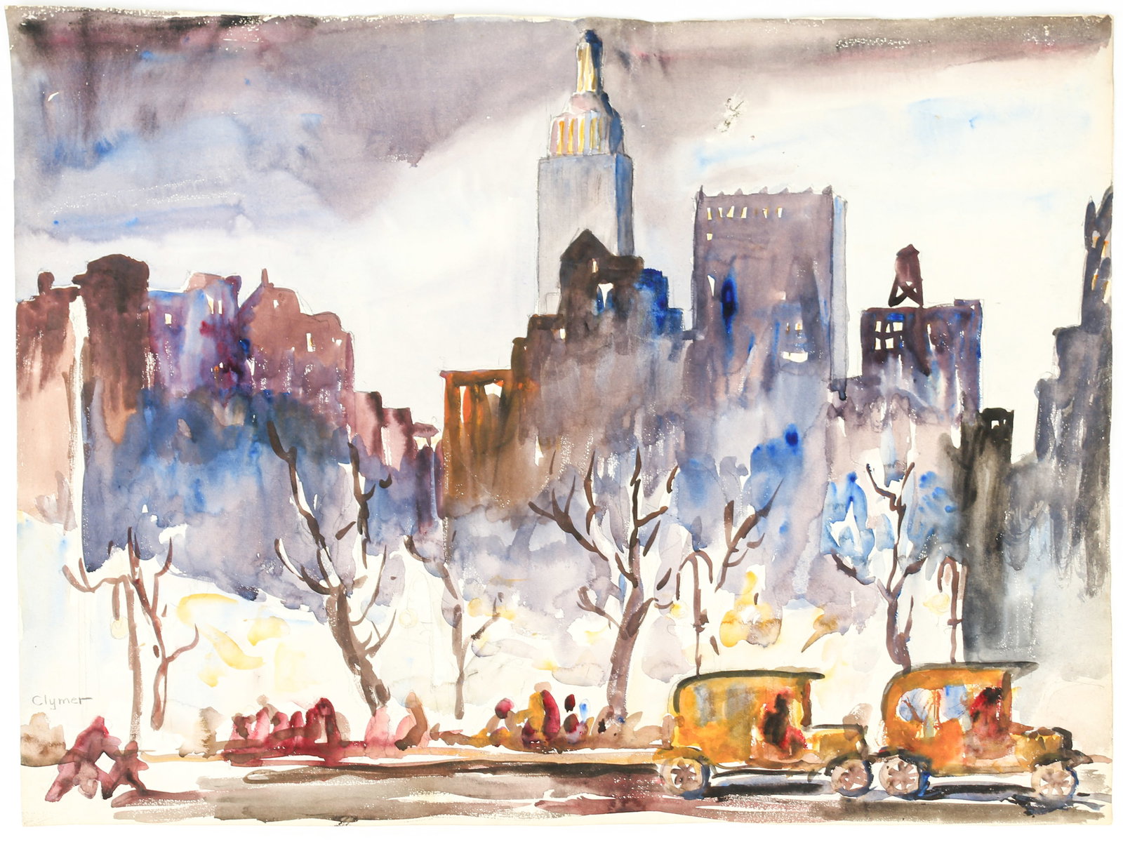 James Floyd Clymer (American, 1893-1982) New York City, Watercolor (1 of 8)