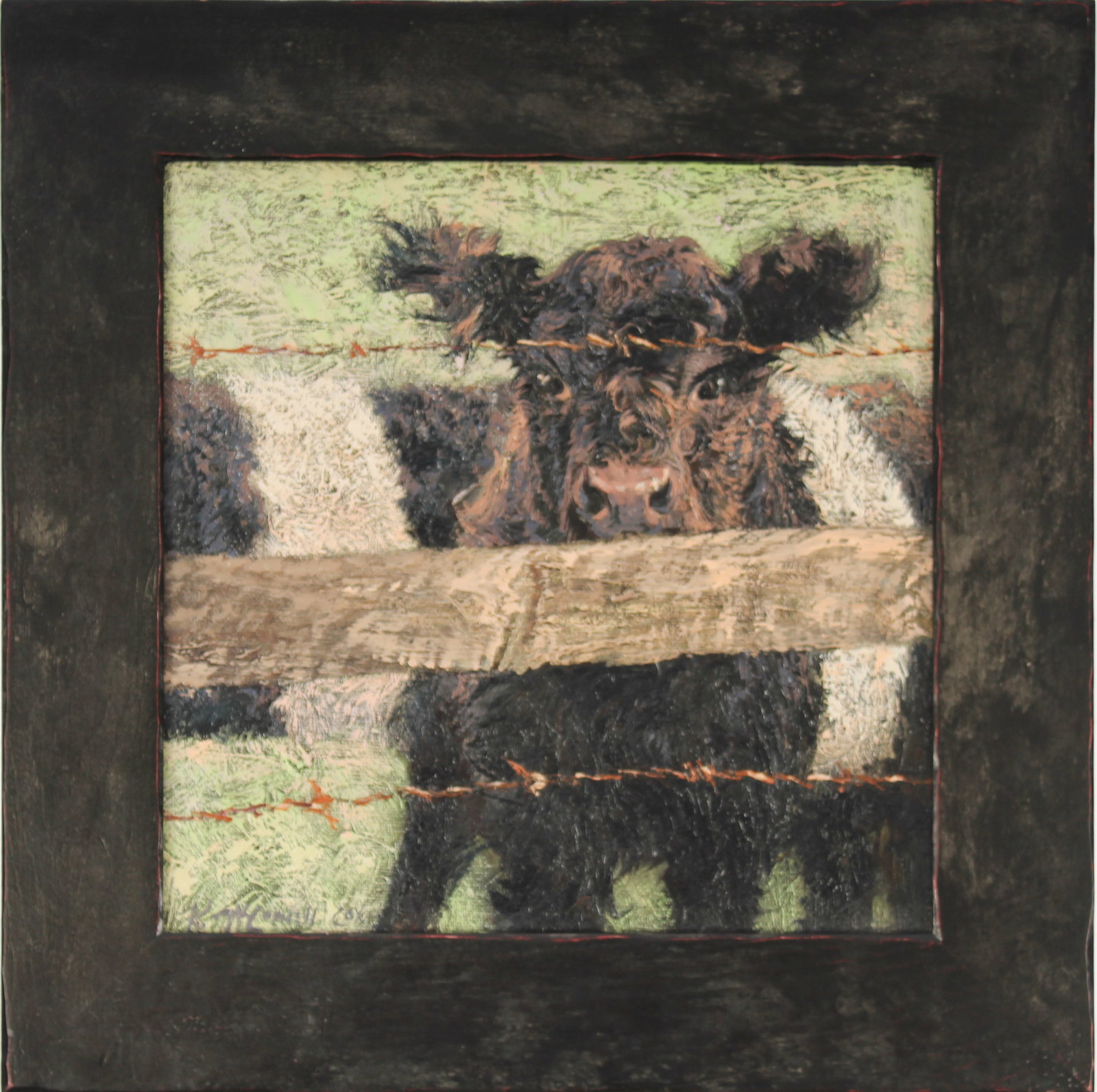 Kelly McConnell-Cox (Pennsylvania, Contemporary) Oreo Cow, Oil on Board Painting (1 of 4)